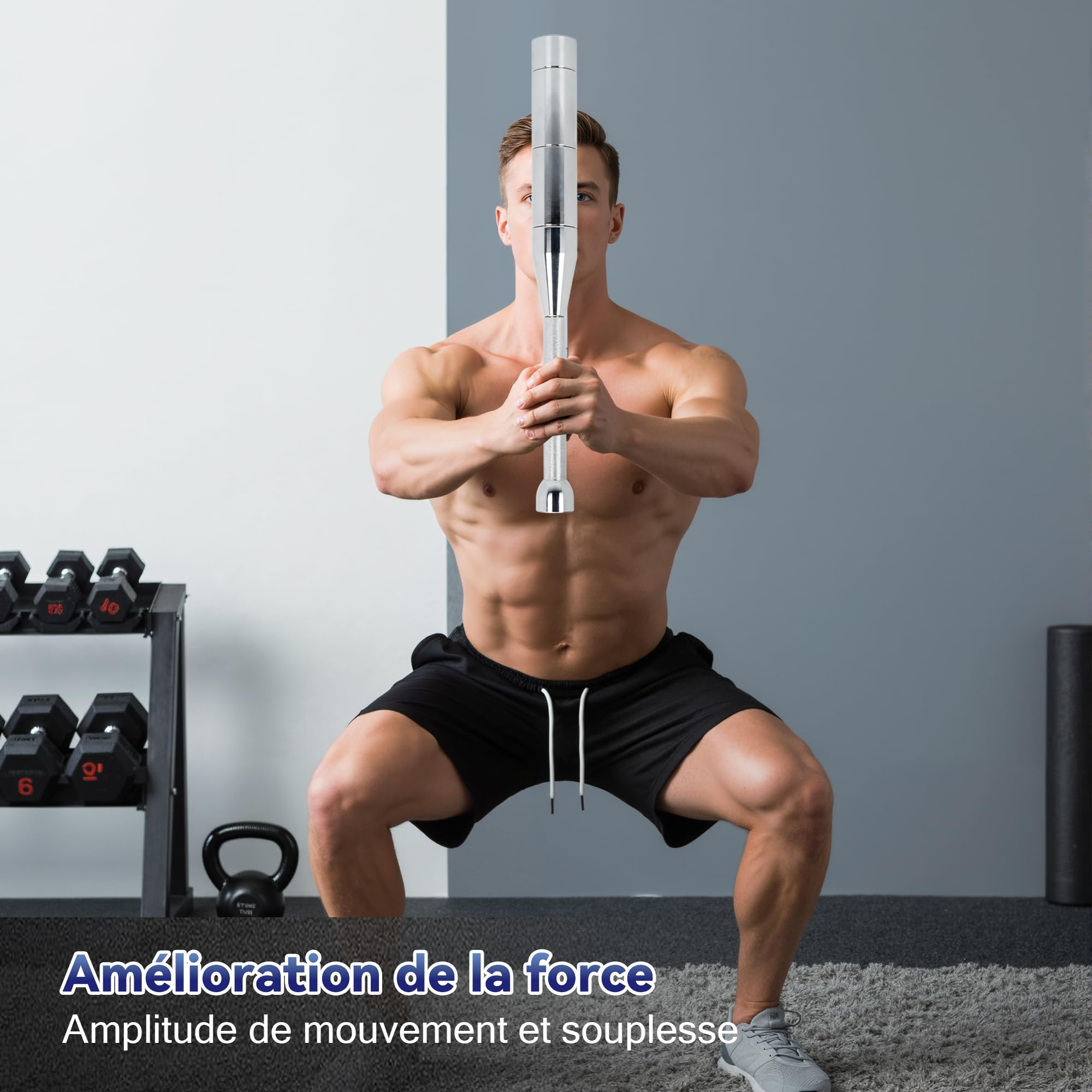 uyoyous 6 en 1 mancuernas ajustables, indian Clubbell 3-8 kg, mancuernas de acero para culturismo delantero brazo, hombros, entrenamiento funciona