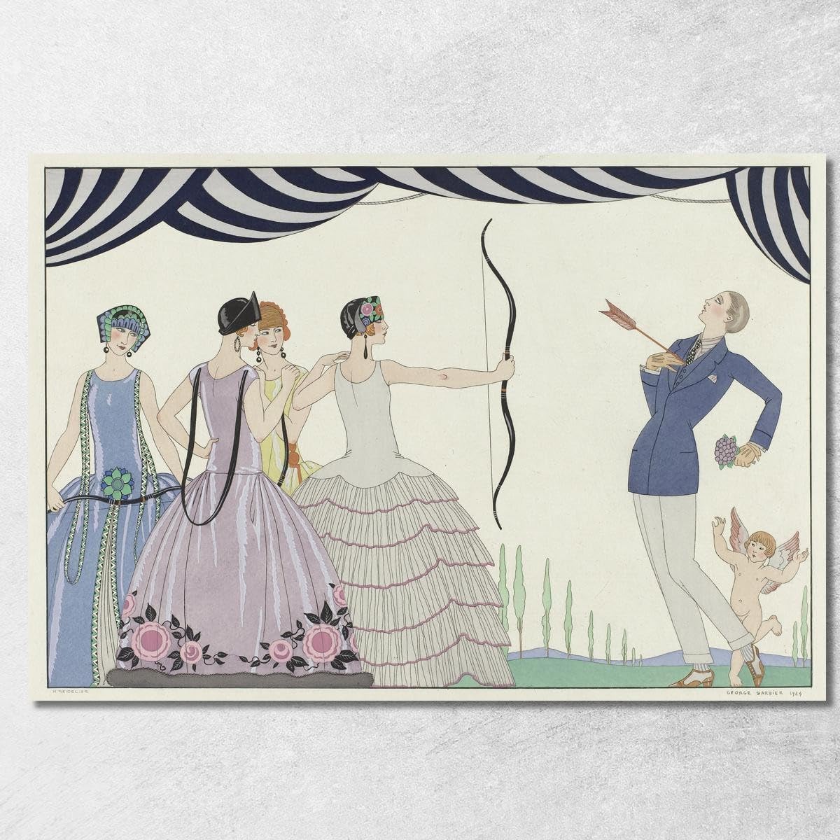 Tableau George Barbier Gbb159 sur toile Fine Art encadré grand format 130x90 cm