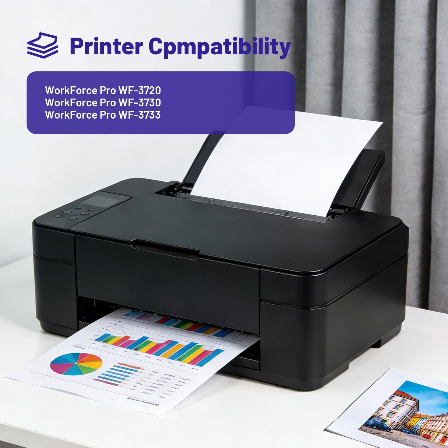 Remanufactured 702XL Ink Cartridges Works for Epson WF-3720 WF-3730 image 2