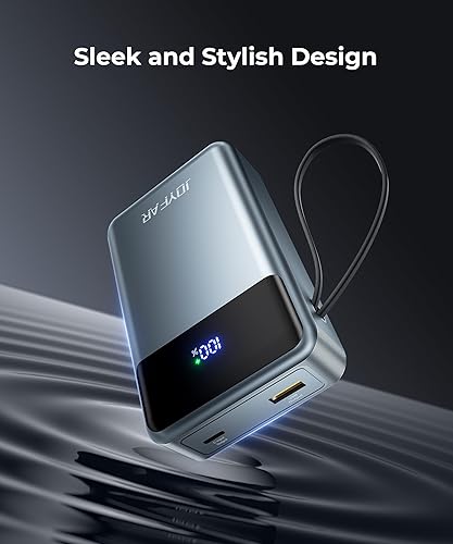 Miniatura 8 de Cargador portátil de batería  30000 mAh 65 W portátil de viaje esenciales paquete de batería USB C cable integrado teléfono carga rápida compatible