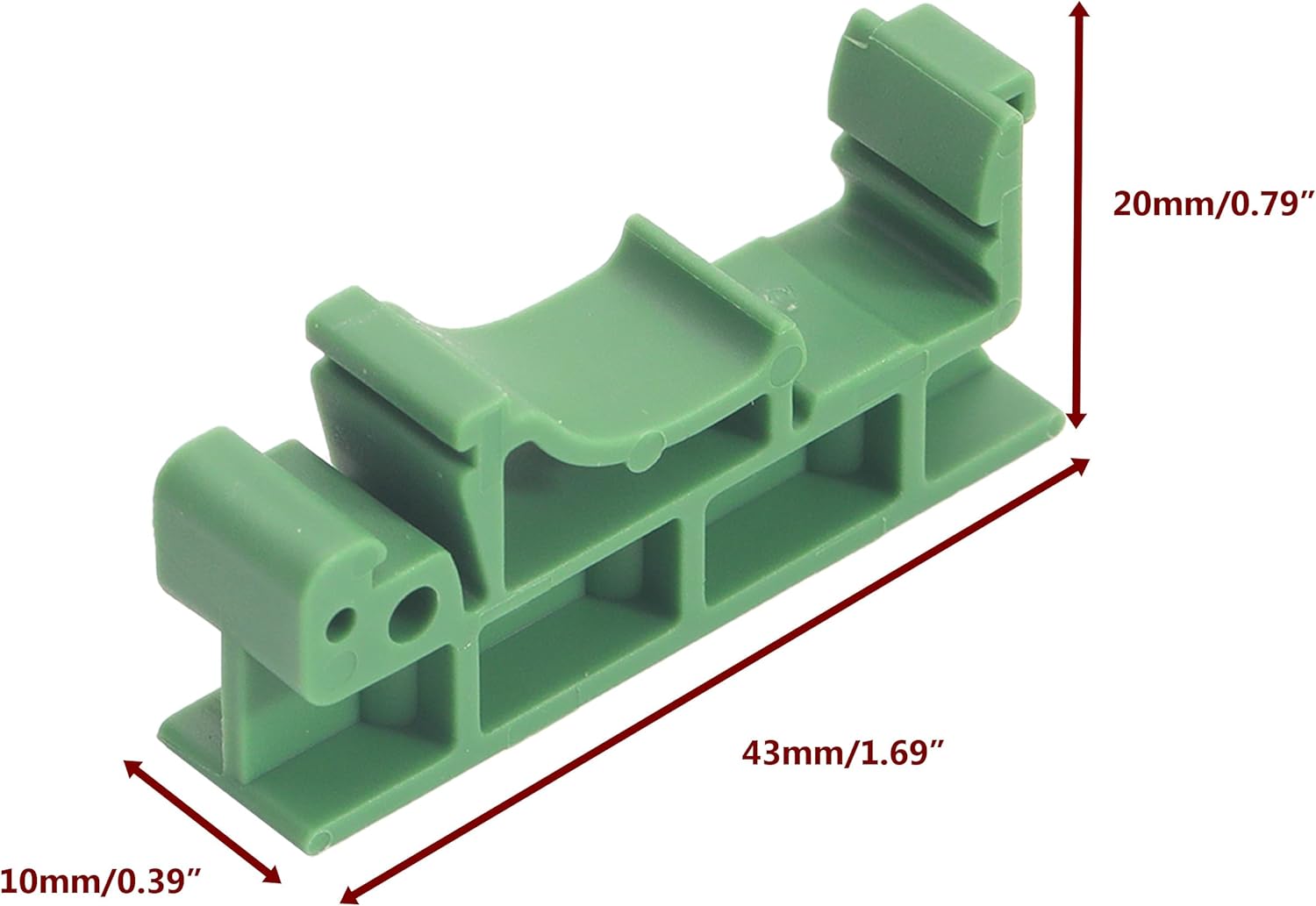 50 Set C45 DIN Rail Mounting Adapter 35mm 15mm Circuit Board Mounting Bracket Holder Carrier Clips(Green) with 50 X 4 Screws