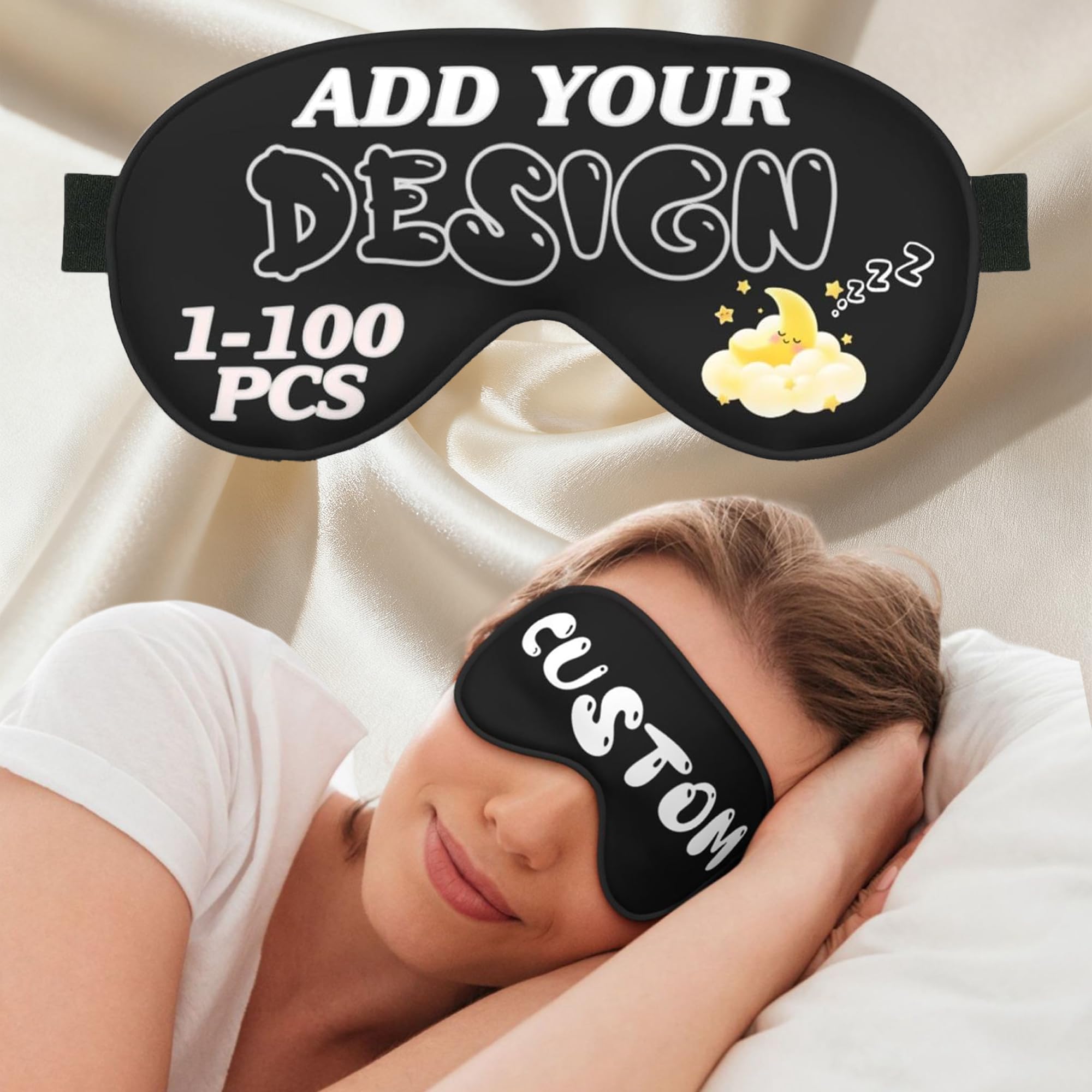 Custom Sleep Mask Design Your Own for Men Women Personalized Eye Mask with Your Text Logo Photo Customized