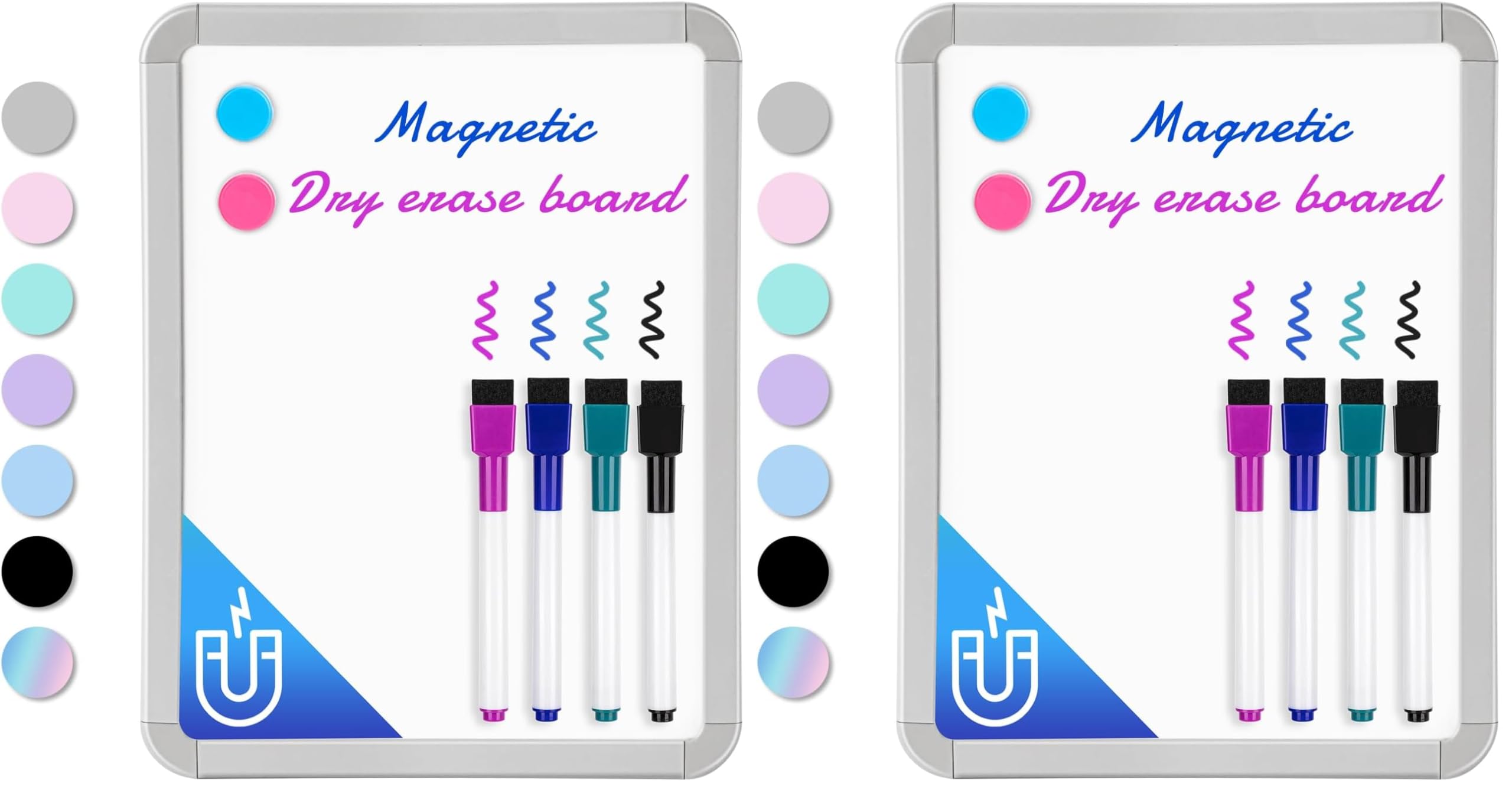 VUSIGN Small Dry Erase Whiteboard, 8.5 x 11 Inches White Board for Kids, Students, Fridge, Locker, Mini Dry Erase Board (Pack of 2)