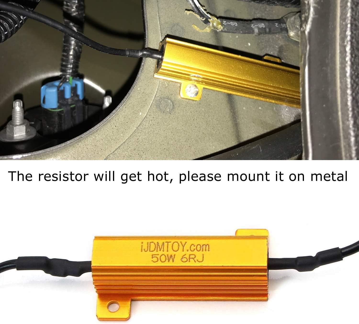 iJDMTOY Hyper Flash/Bulb Out Error Fix Wiring Adapters Compatible with 3157 3057 3155 3357 3457 4157 LED Bulbs Turn Signal or Tail Brake Lights