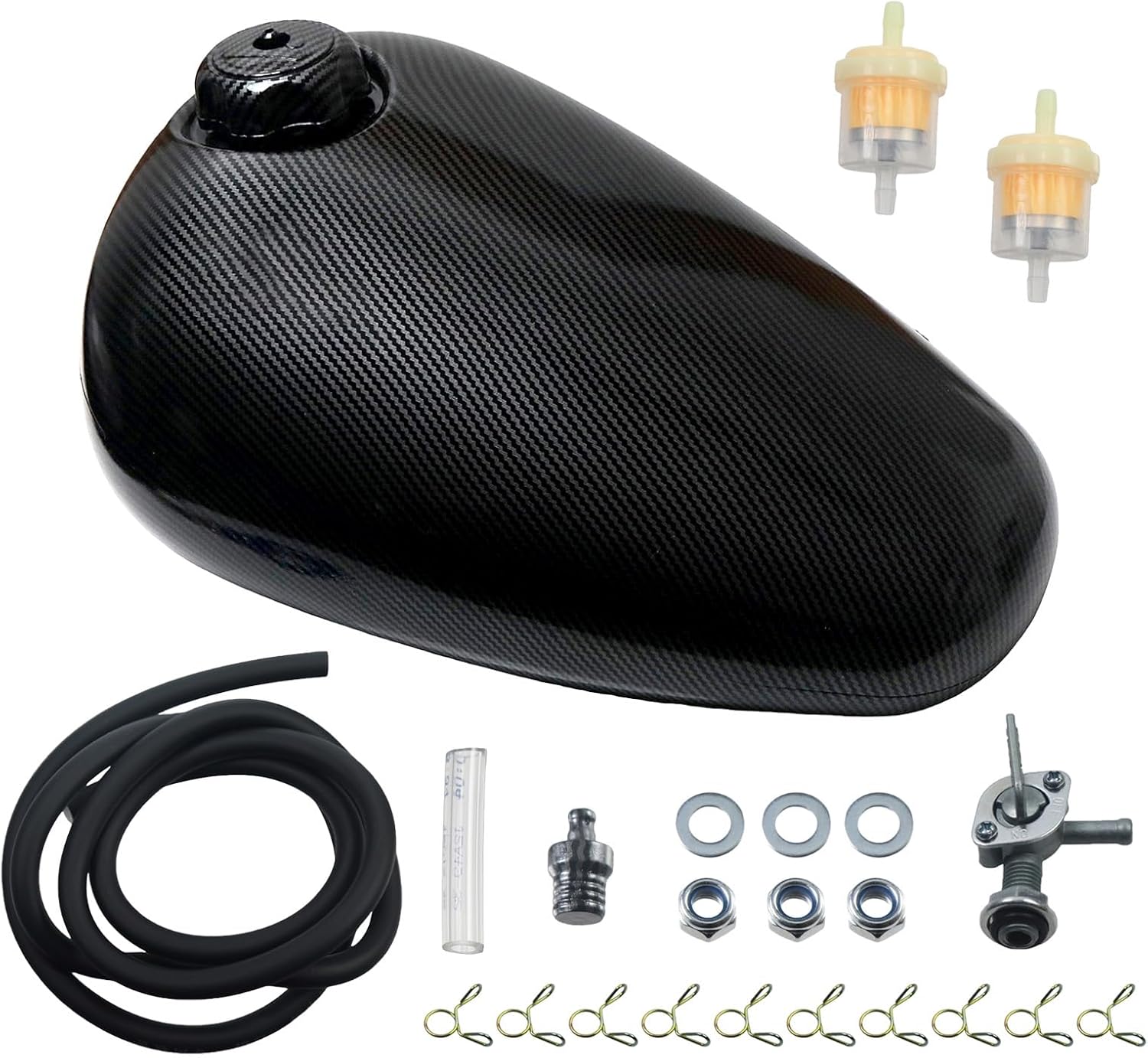 Gas Fuel Tank fit for Coleman CT200U-EX for Axis M200 for Hisun HS200-3 & 196cc Mini Bikes 5.5L capacity with Carbon Fiber Pattern