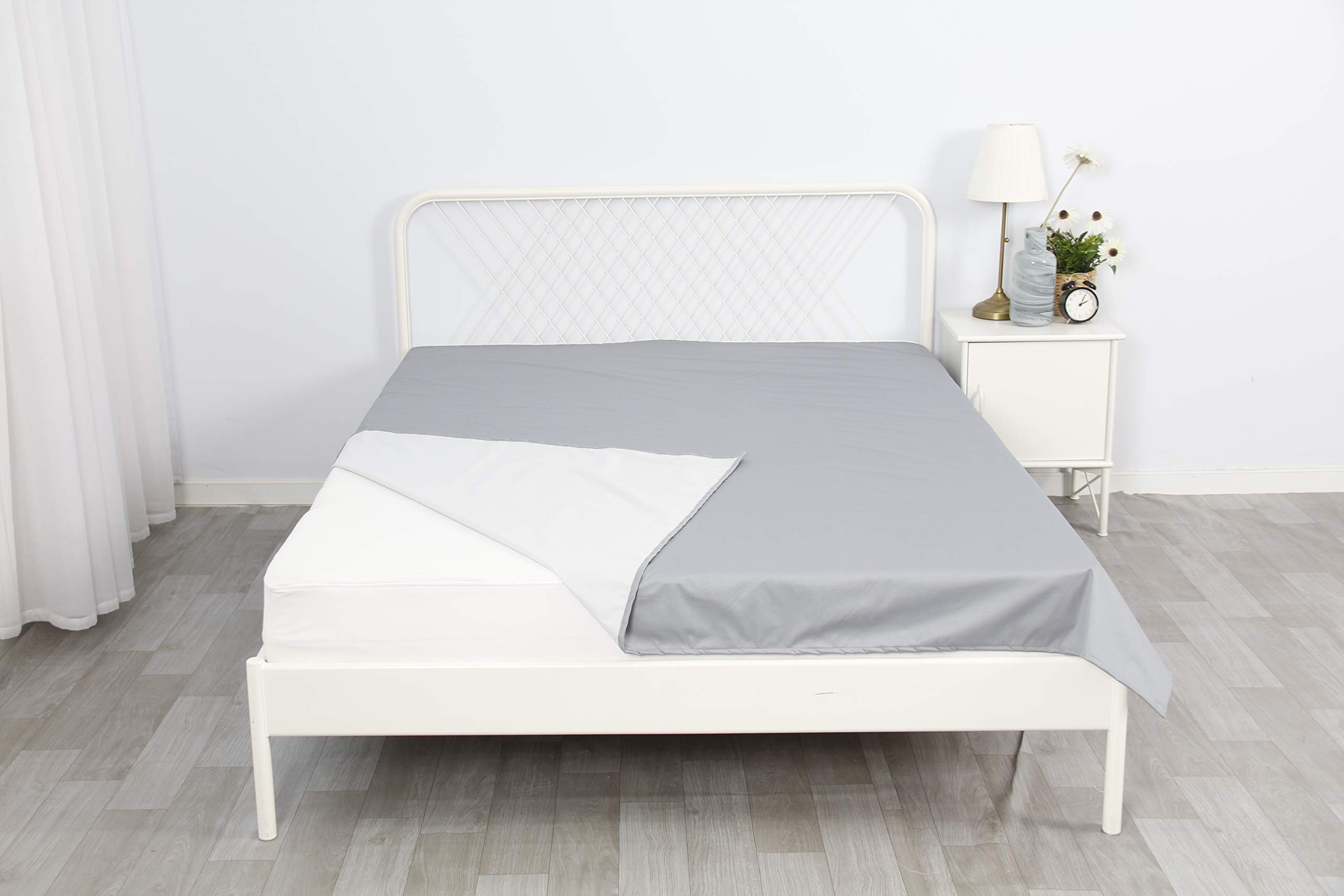 SILLY LEGACY Thin Reversible Waterproof Protective Cover or Liner for Bed or Couch for Dogs and Cats (Single 229 x 140 cm, Gray) - Image 2