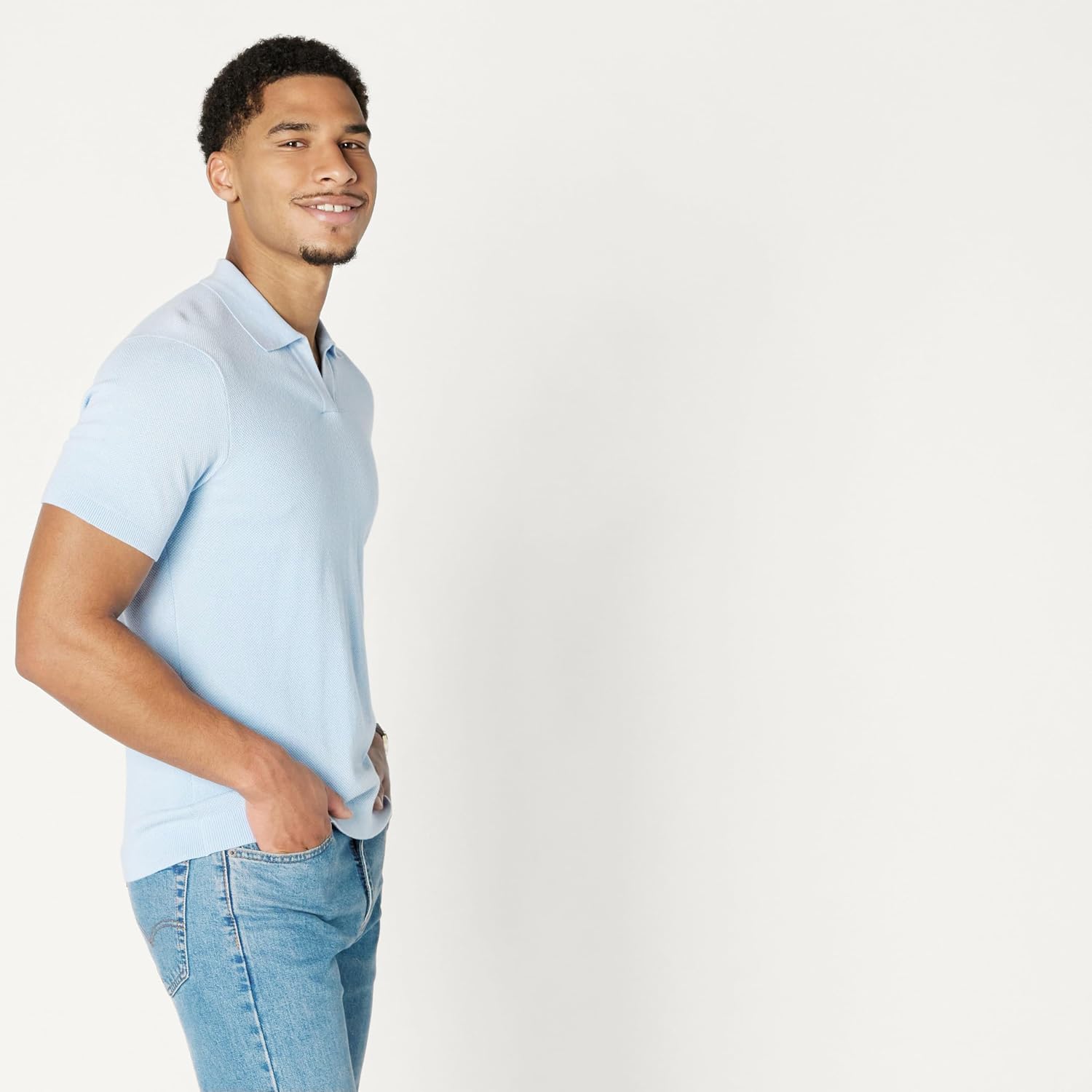 Amazon Essentials Men's Regular-Fit Short-Sleeve Breathable Knit Polo Sweater