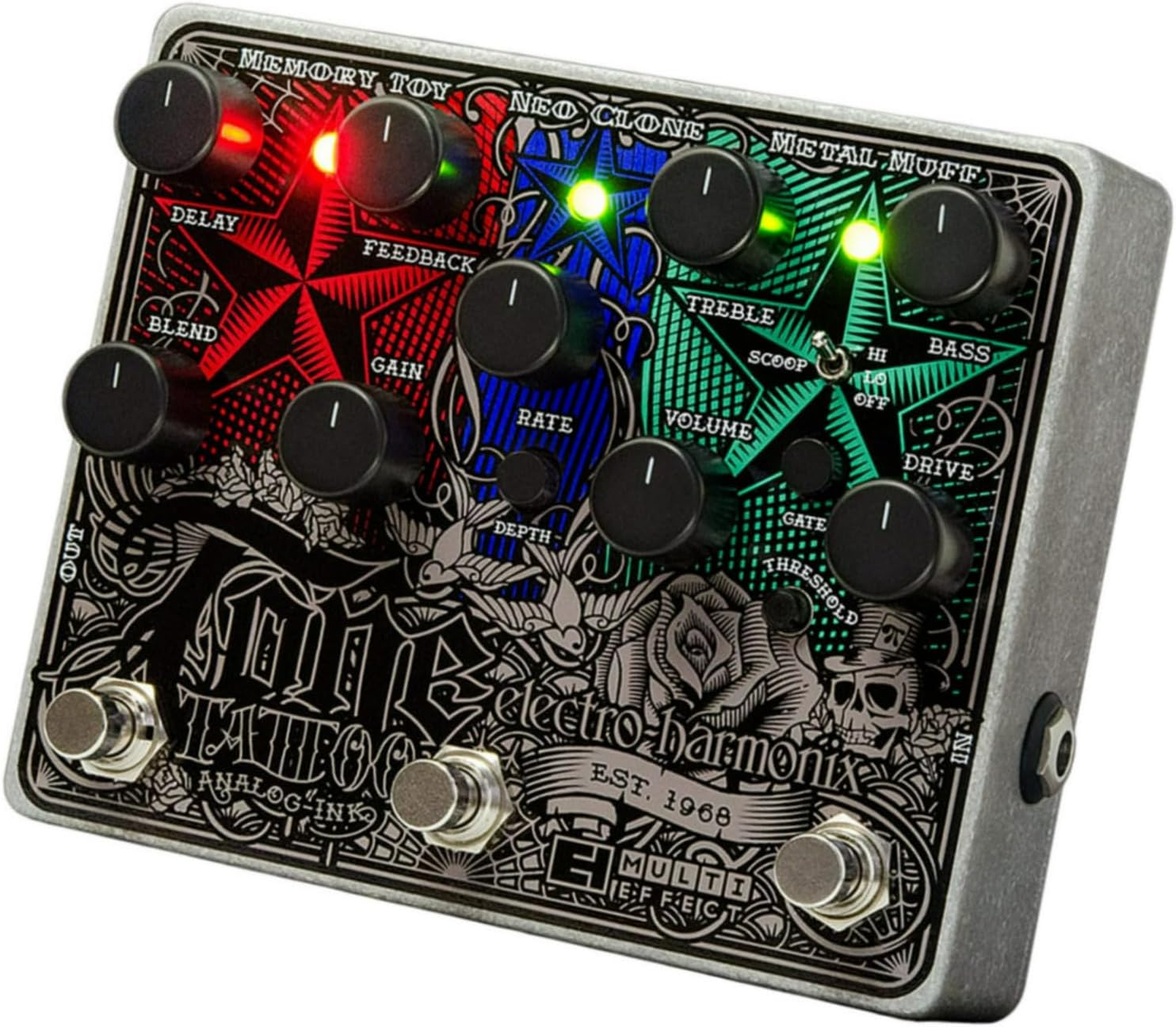 Electro-Harmonix Tone Tattoo Analog Delay/Chorus/Distortion Multi-Effect Pedal