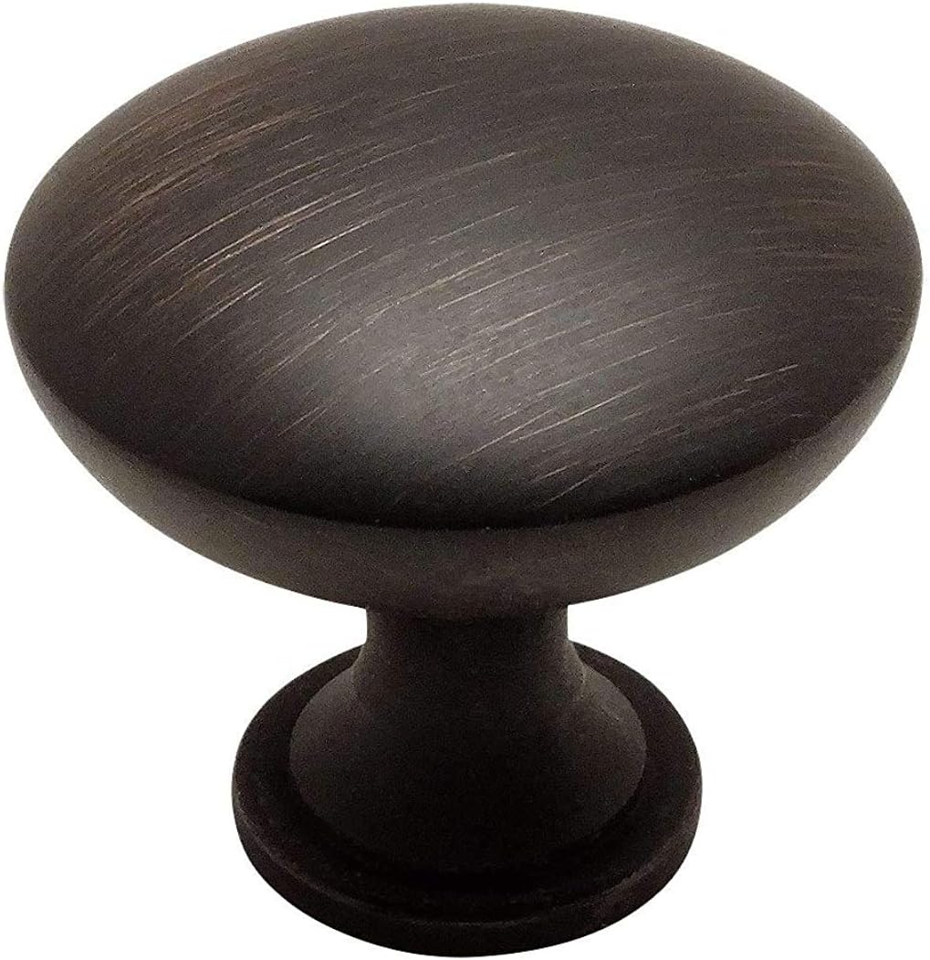 Cosmas 25 Pack 5305ORB Oil Rubbed Bronze Traditional Round Solid Cabinet Hardware Knob - 1-1/4" Diameter