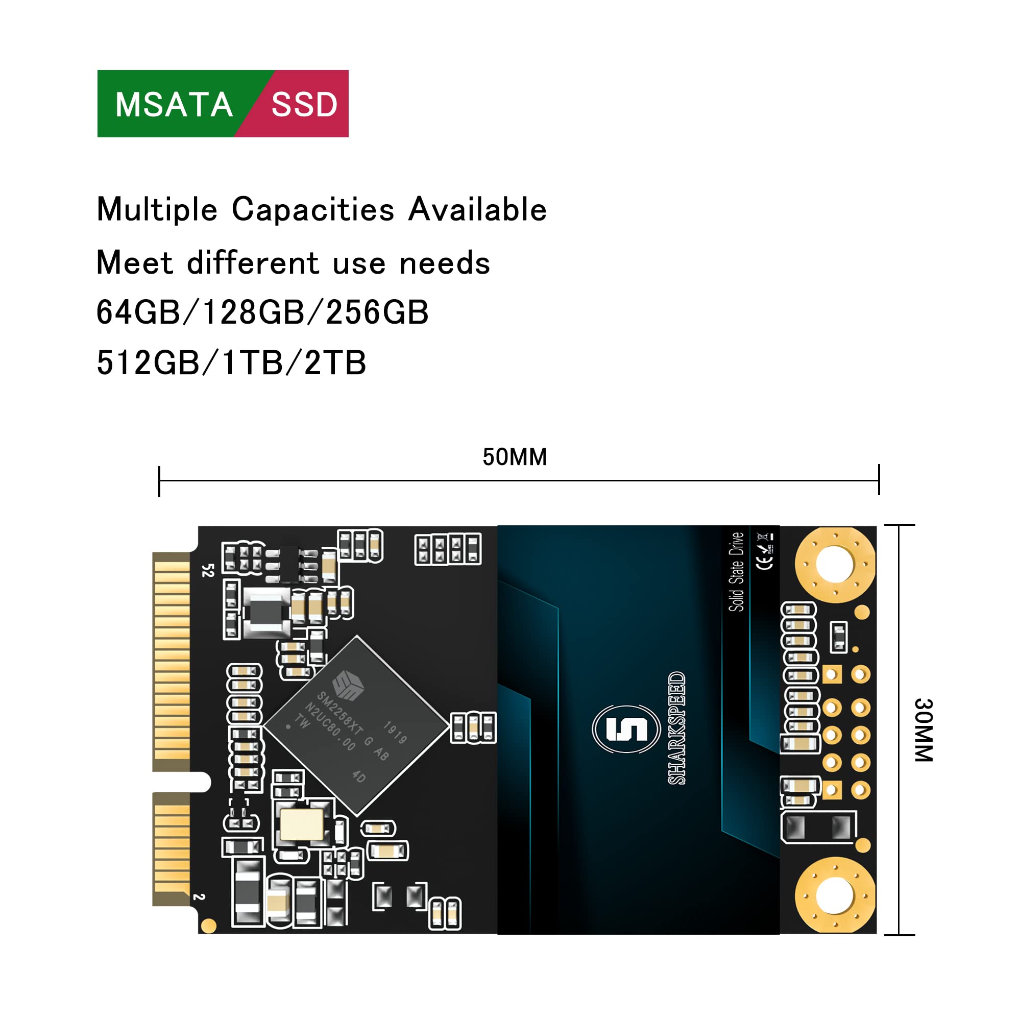 Dysk SSD mSATA 64GB 5PACK TLC 3D NAND SATA3 6GB/s Mini wewnętrzny dysk półprzewodnikowy