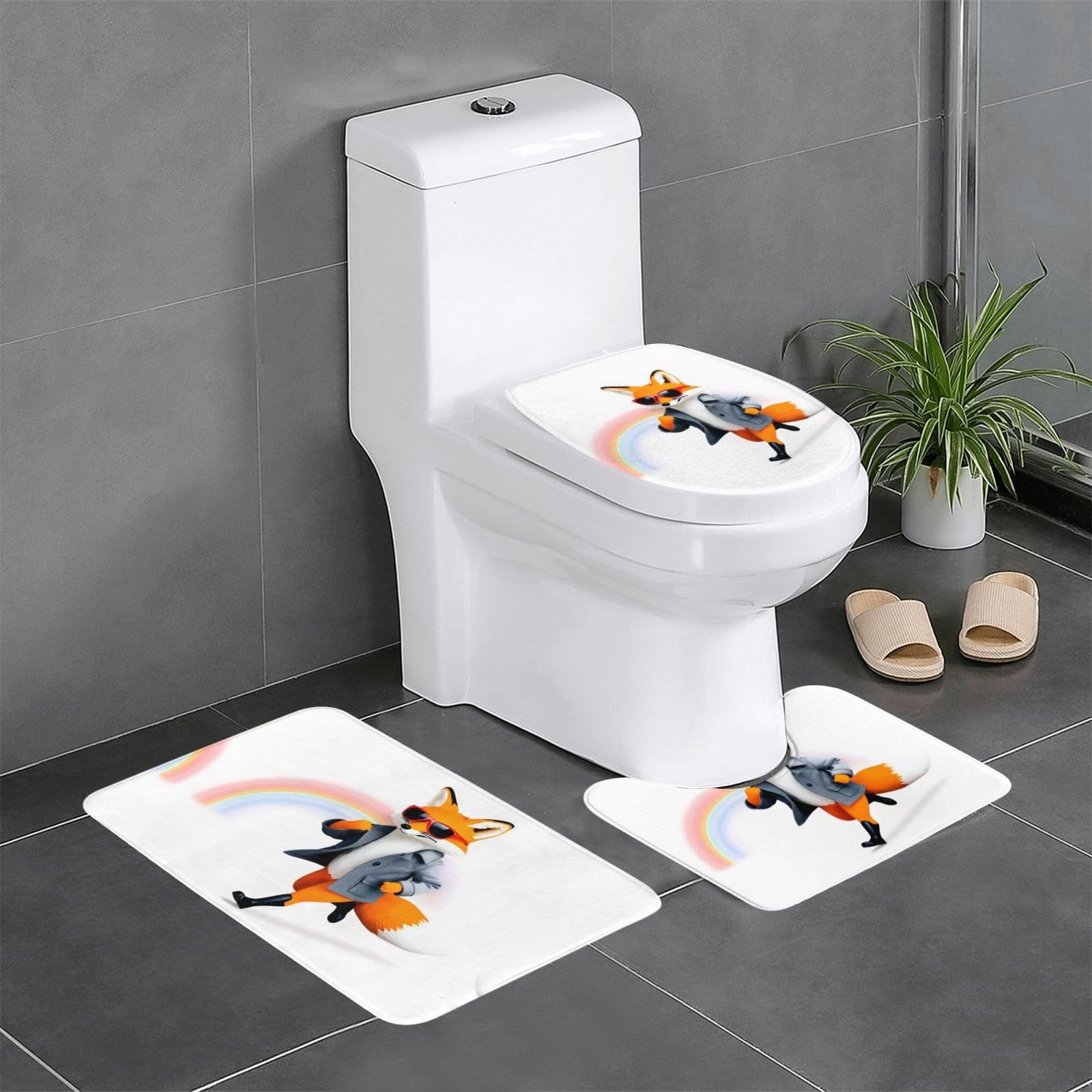 Tapis de salle de bain antidérapants anti-glisse lot de 3 pièces