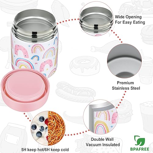Miniatura 2 de Itslife Lonchera Bento para niños con bolsa térmica de sopa y lonchera de 8 onzas, recipientes de comida a prueba de fugas para niños y la escuela