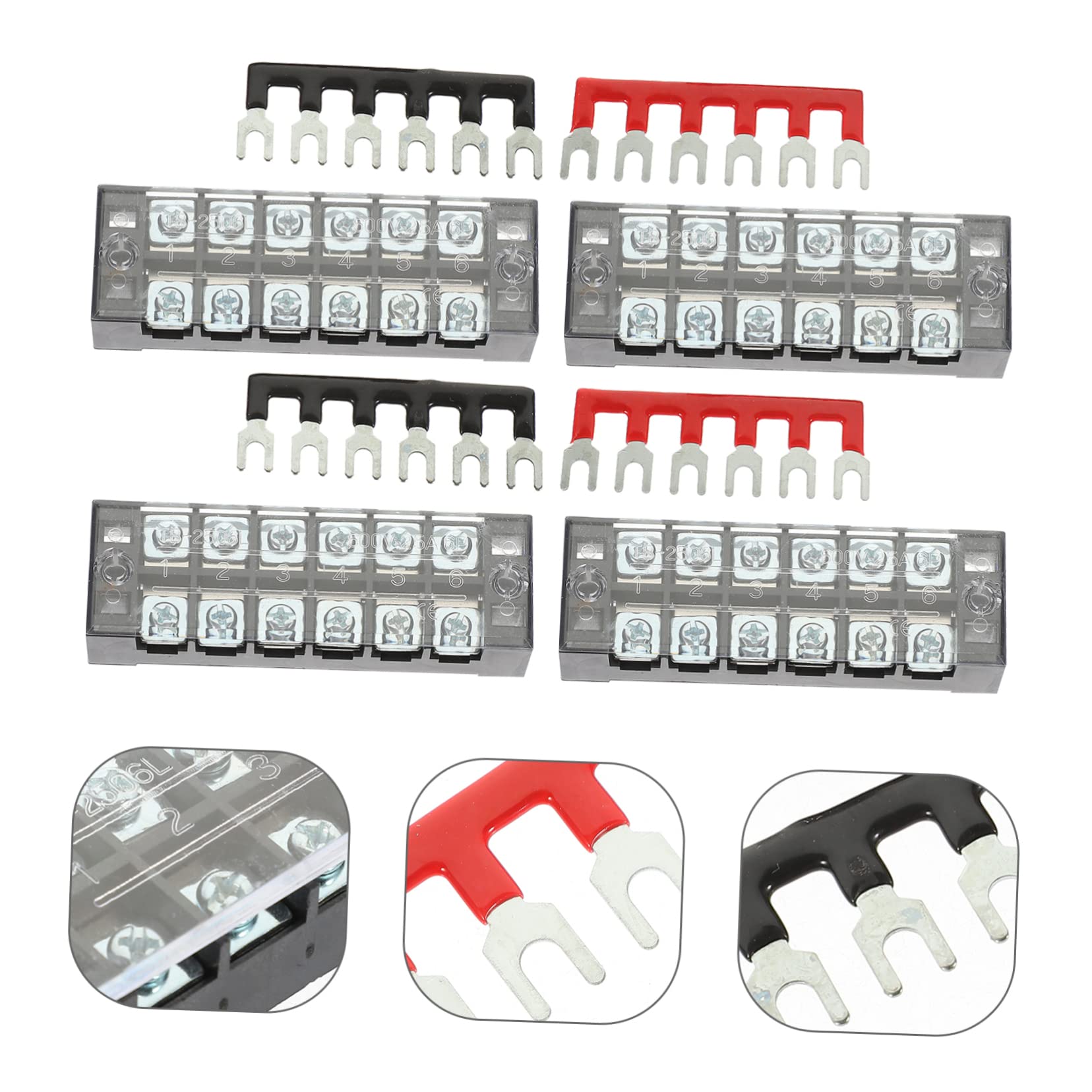 Cabilock 2 Set Morsettiera Alimentazione Set con Striscia Terminali Preisolata e Morsettiera Elettrica Vite per Distribuzione Installazione Facile e Organizzazione per Veicoli e Impianti
