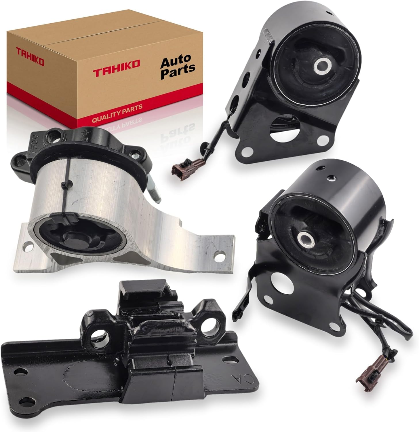 Engine Motor Automatic Transmission Mount Set 4pcs Compatible with 2004 2005 2006 Nissan Maxima 3.5L with Sensor Replace A7349EL A7348 A7358 A7351