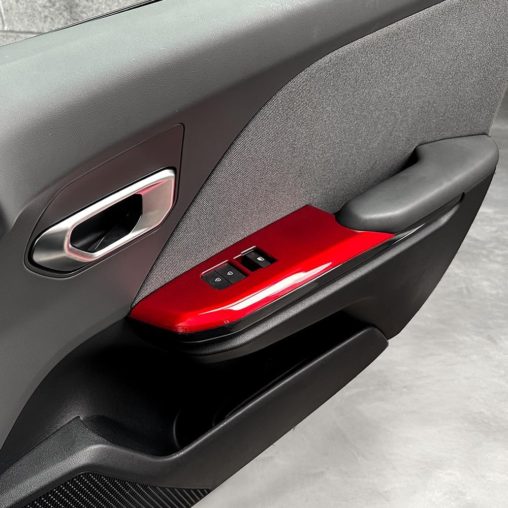 ABS Door Window Switch Panel Cover - Compatible with kia k4 2024-2026 Interior Armrest Trim Accessories-red