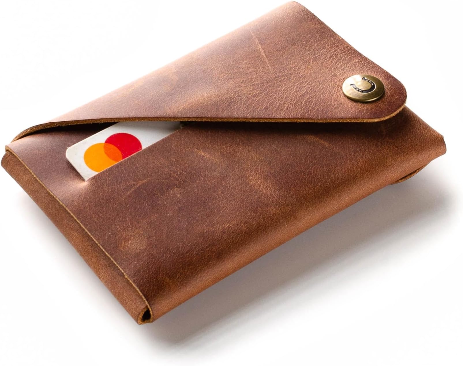 – Slim Front Pocket Wallet, Minimalist Business Credit Card Holder for Men and Women, Top Grain Italian Leather Coin Pouch, Classic Brown