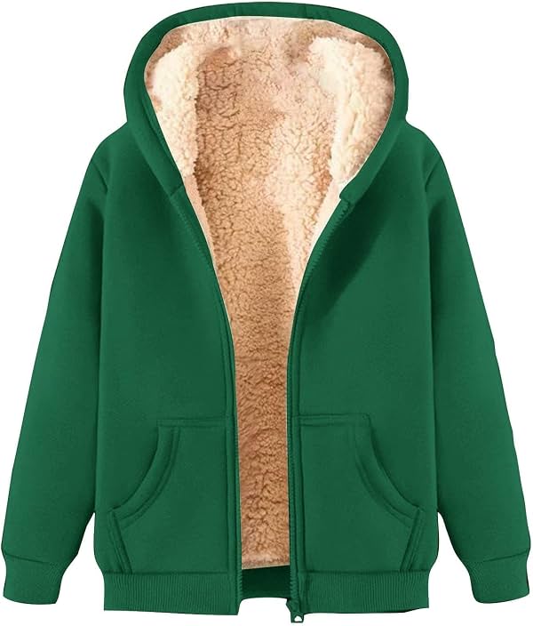 Yaoeye Abrigos de Invierno para Mujer 2025, Cálidos, Talla Grande, Chaquetas con Forro de Felpa, con Botones, Tipo Sherpa, con Capucha, Parka, Abrigo Cruzado