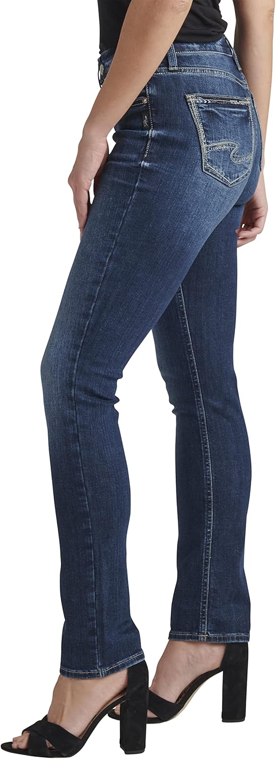 Silver Jeans Co. Women’s Suki Mid Rise Curvy Fit Straight Leg
