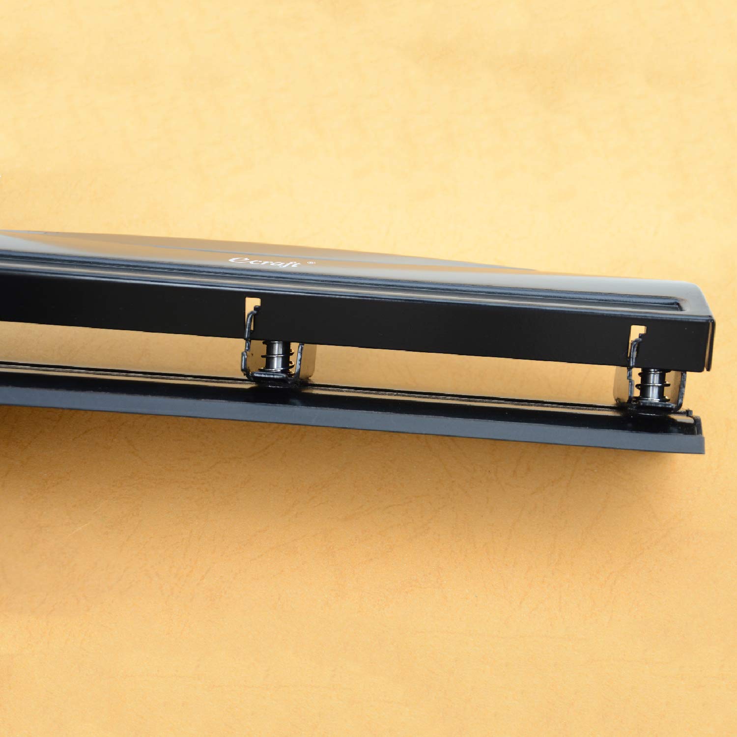 Ecraft 3 Hole Punch :12 Sheets Capacity - All Metal Durable Design - Easy Clean Chip Tray - Office Portable Three Hole Paper Puncher(2 Pack)Black