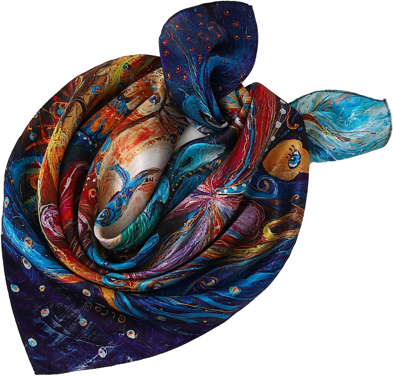 100% Pure Mulberry Silk Square Scarf-27''x27"Lightweight Hair Scarves Headscarf Night Sleeping with Gift Packed - Image 2