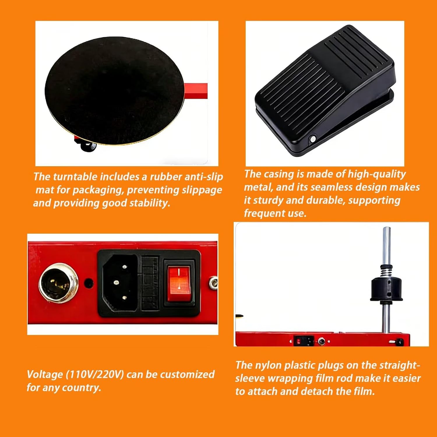 Electric Stretch Flat Film Wrapping Machine,Table Carton wrapping machine,Table Electric Pallet Wrap Dispensers,Speed 30 RPM,Turntable Diameter 40cm,for Stretch Film Wrap Roll