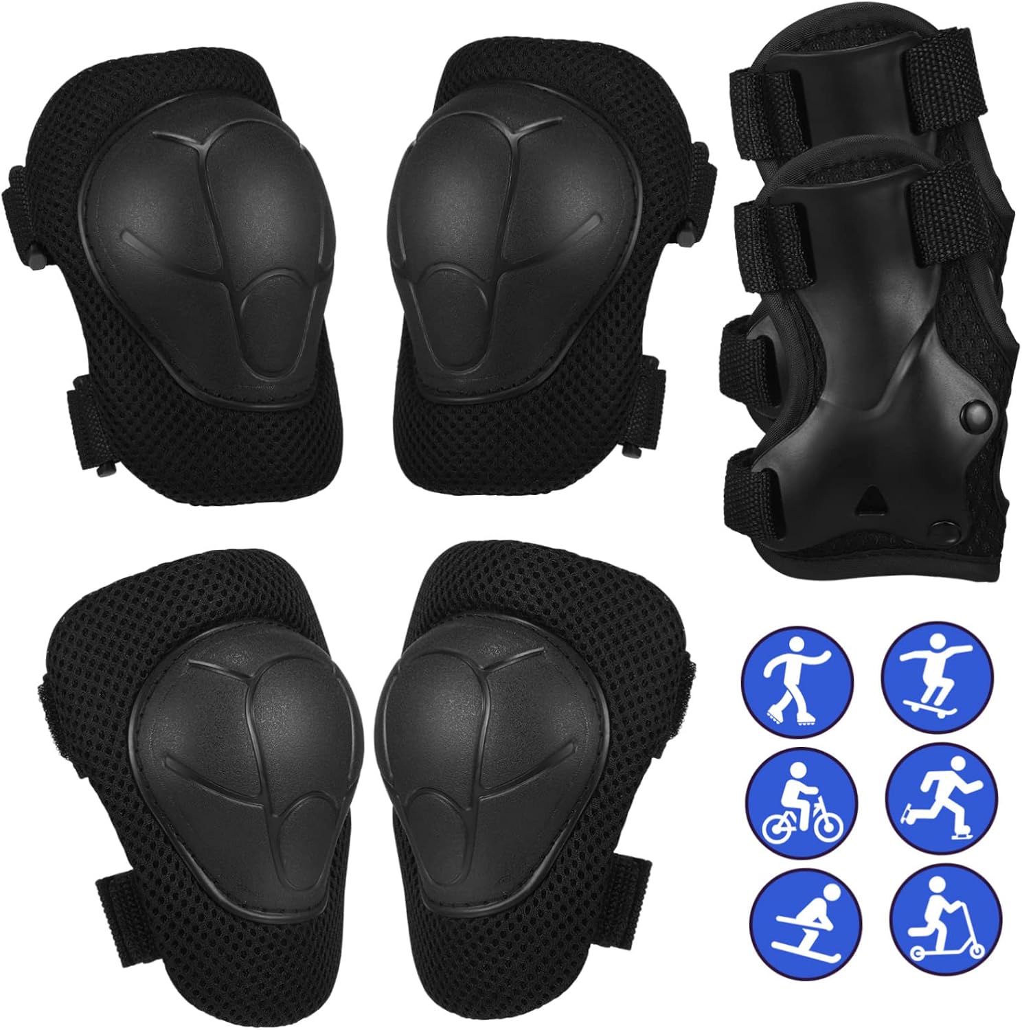 1set Cycling Kneepad Set Boy Girl Protective Gear Kit Elbow Wrist Guards Skating Pads for Boys and Girls Safety Gear