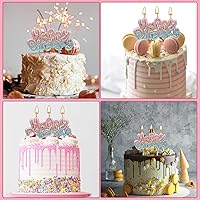 Vista 7 de Luter Vela con letra de número de cumpleaños en degradé de rosa a azul, número 1, estilo moderno, sin humo, fácil de iluminar, decoración