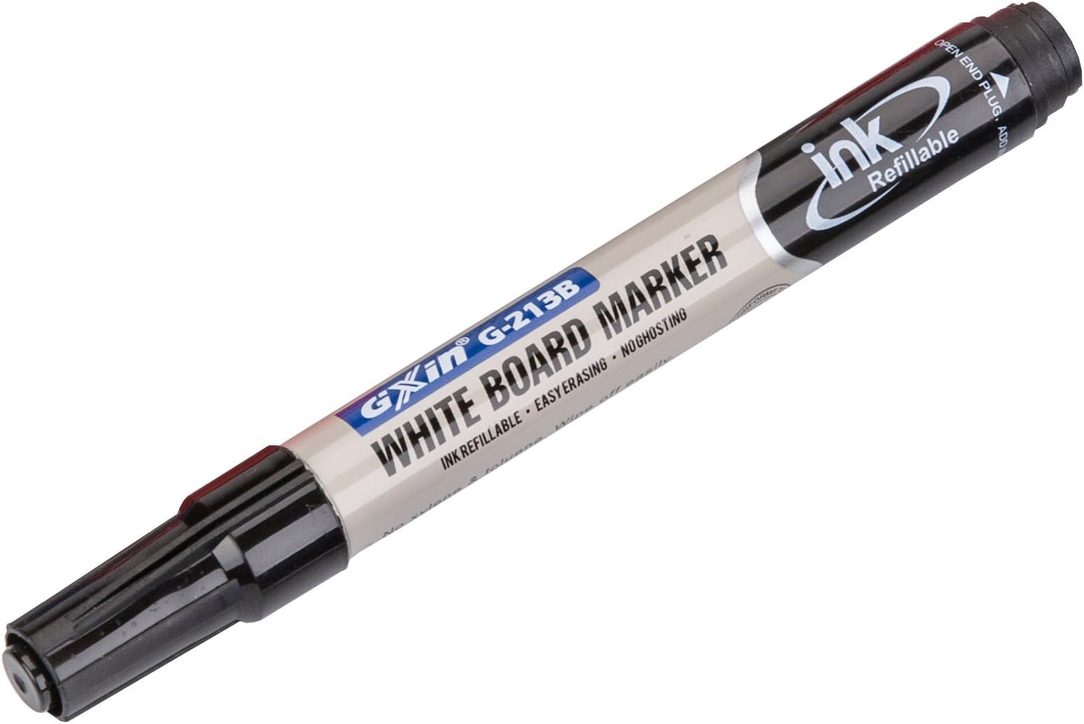 【12 Pack】Mobee Dry Erase Marker Black, Ultra-Clean Washable Whiteboard Marker - Refillable Design, Fine Point Dry Erase Marker Set/Fat Bulk Marker for Whiteboards, Glass and Most Non-Porous Surfaces