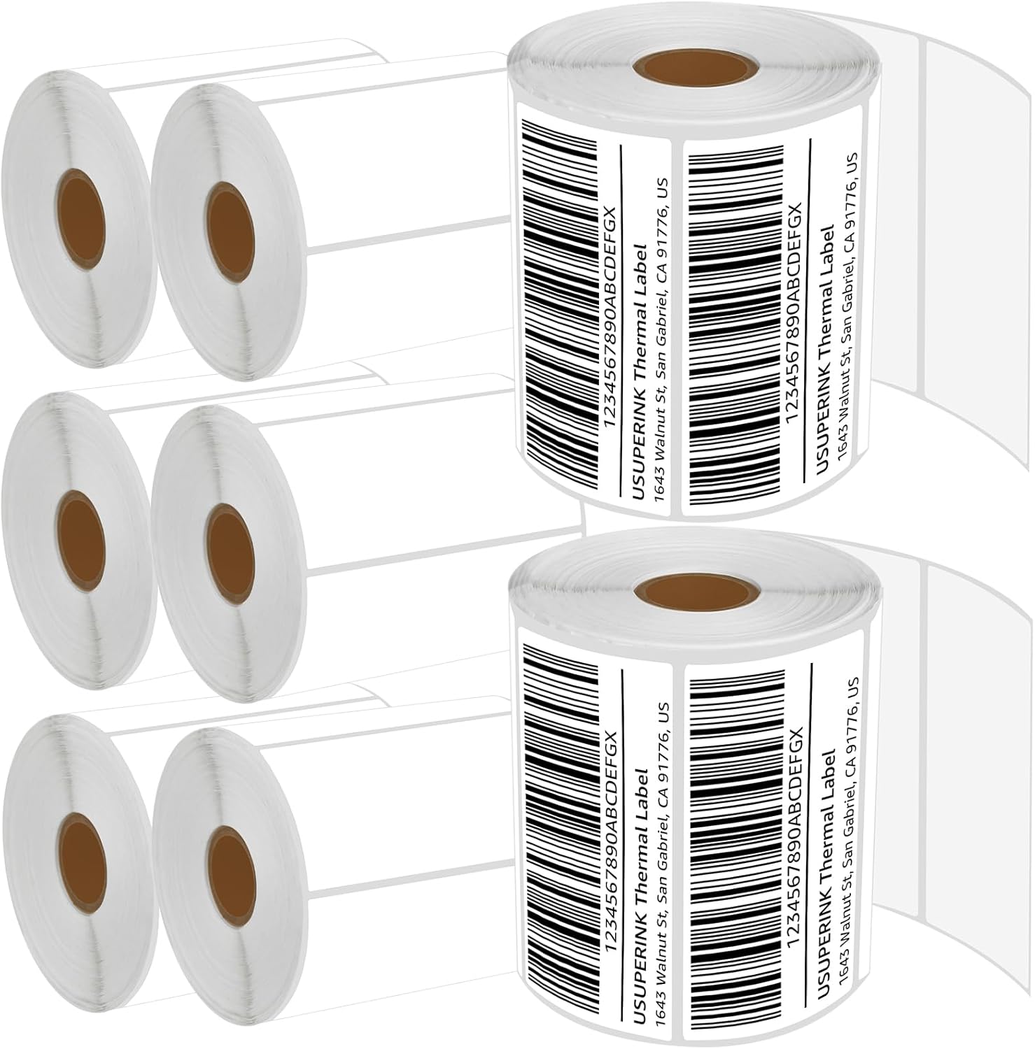 USUPERINK [8 Roll, 810 Labels/Roll] Compatible for Brother RDS03U1 White Paper Label Die Cut Mobile Solutions Barcodes Tapes 4" x 2"(102mm x 50mm) use in for TD-4000 TD-4100N Printer