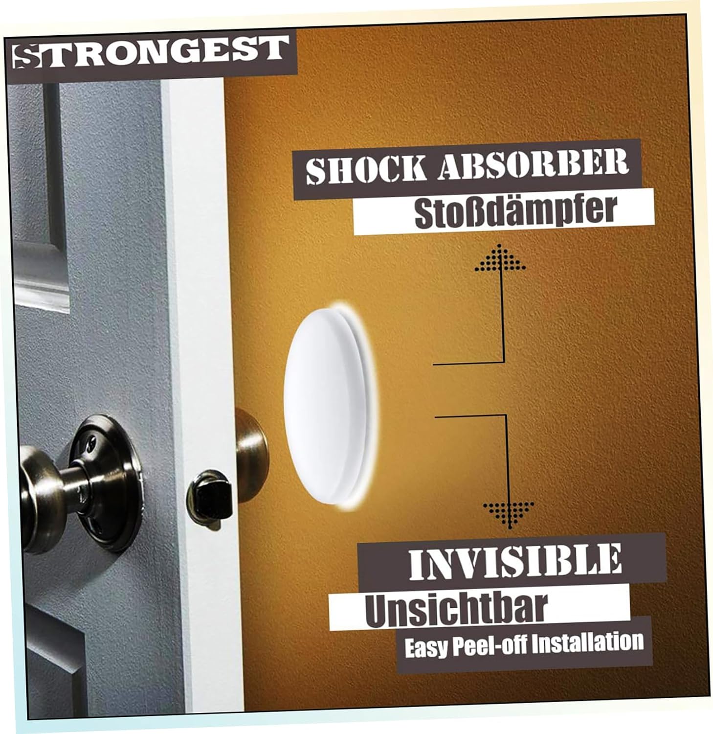 TEHAUX 10pcs Self-Adhesive Silicone Door Bumper Cabinet Protector Mat Noise-reducing Wall Guard for Cabinets Doors and Tabletops