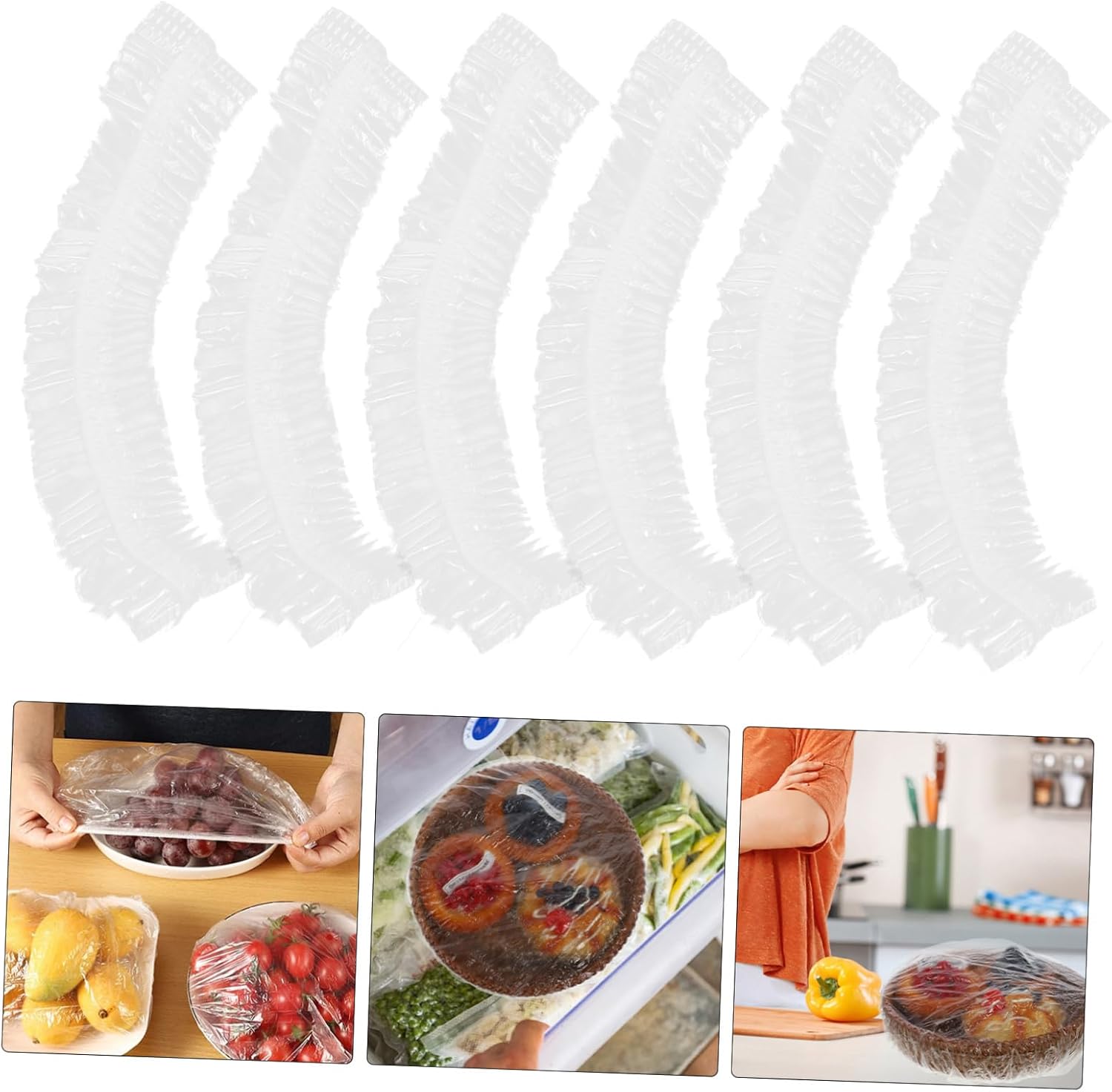 FOMIYES 500pcs Elastic Stretch Lids Reusable Stretch Lids for Bowls Food Covers Bowl Keeping Storage Bags Eco-friendly Kitchen Tool image 5