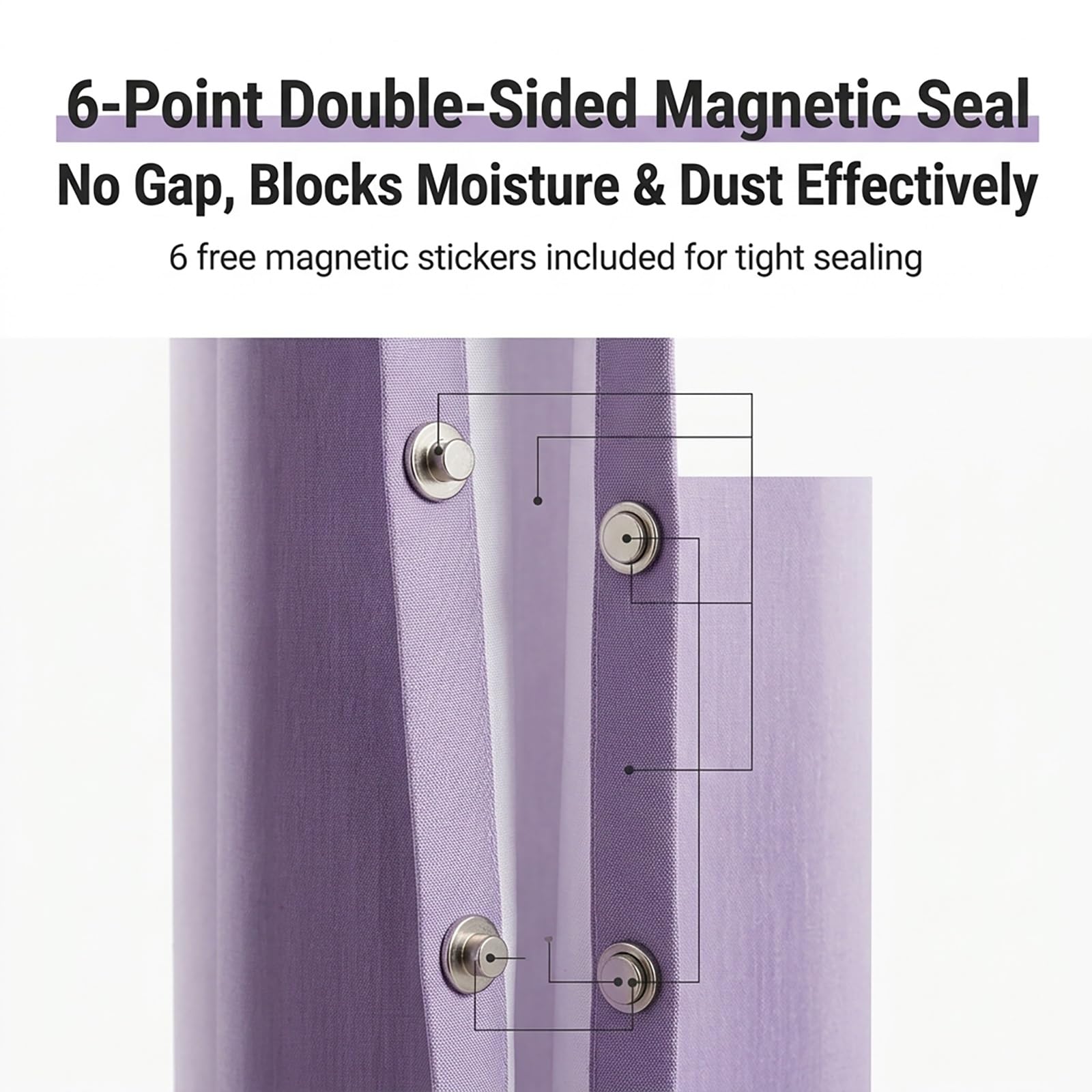 Rideau d'intimité pliable, rideau de porte plissé magnétique avec tringles de tension pour porte, chambre à coucher, salon