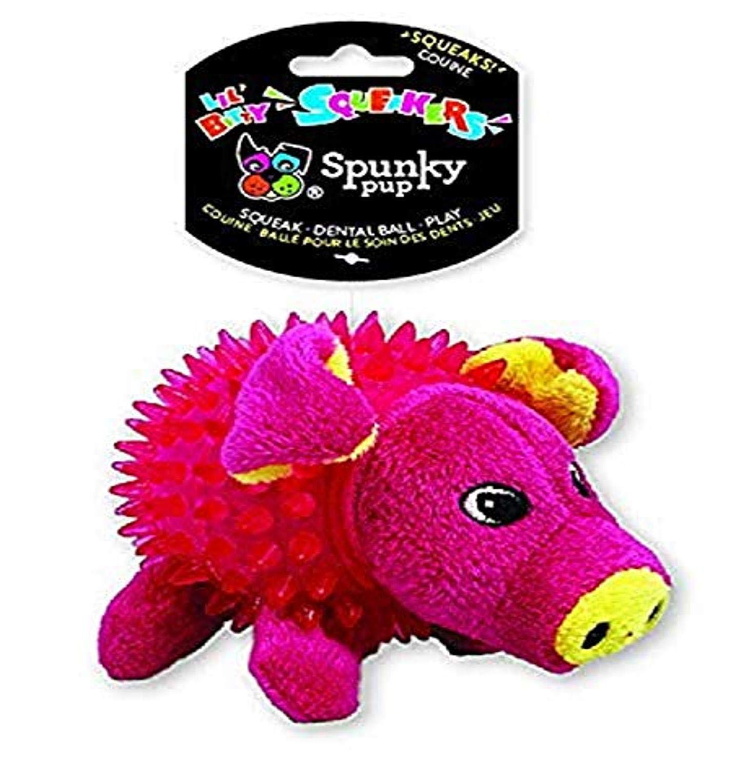 Spunky Pup Lil Bitty Squeakers Dog Toy Small Sized Dog Toy with Ball Squeaker Pig