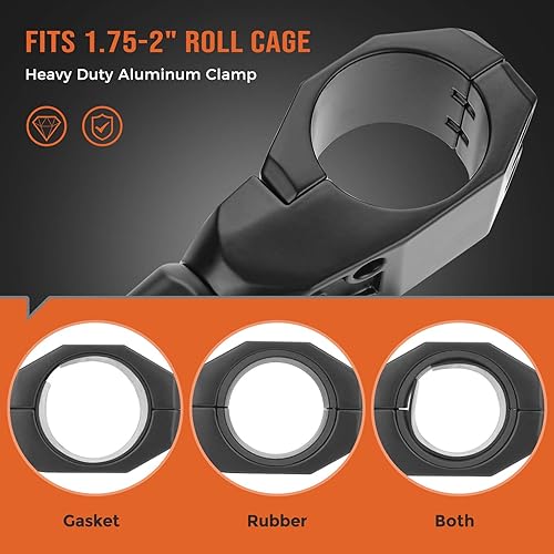 Miniatura 6 de KEMIMOTO UTV - Espejos laterales color negro, azul, rojo y naranja, compatibles con Polaris RZR 900 1000 XP Pro Talon Can Am- Funciona con jaula de