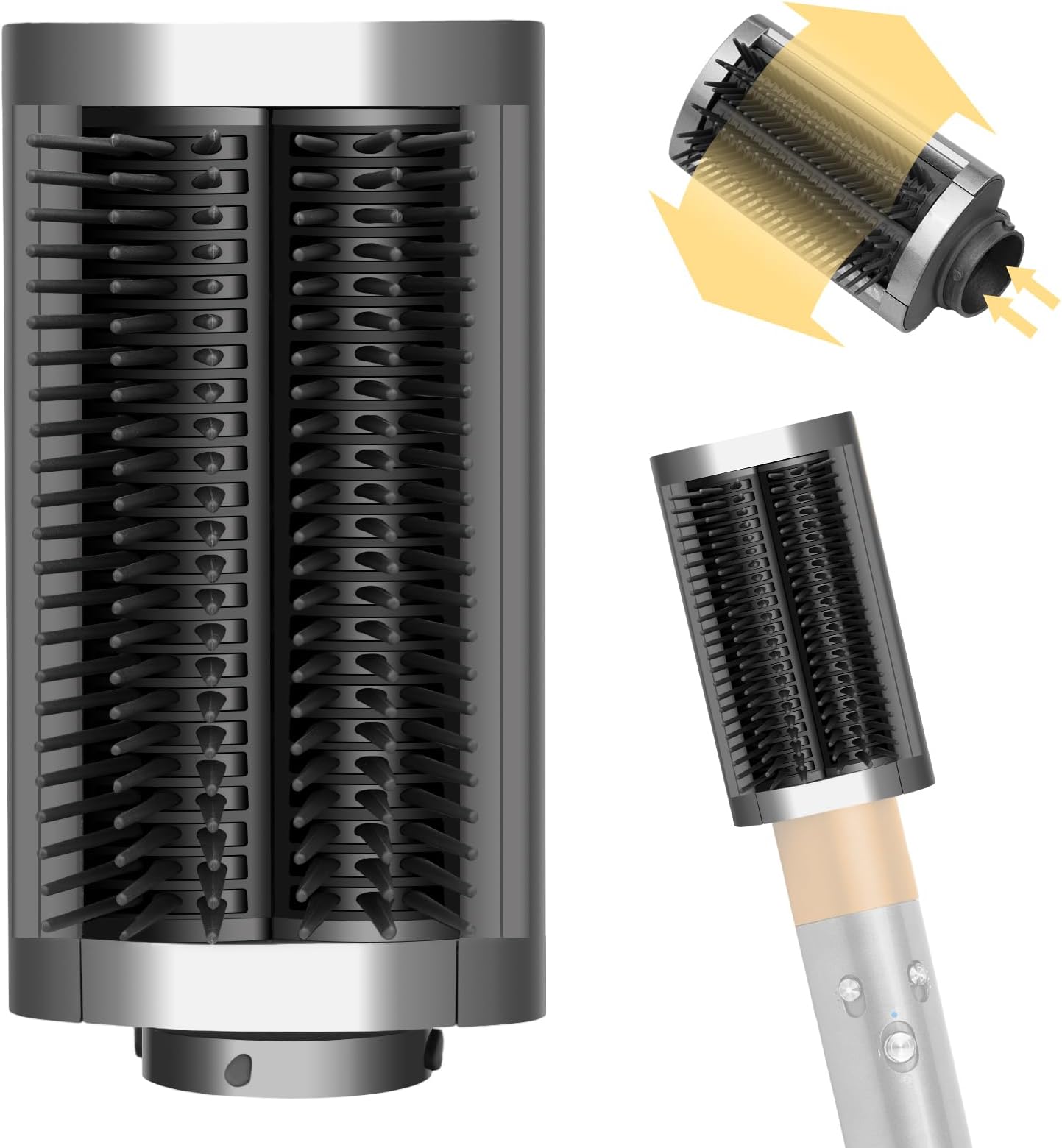 Firm Smoothing Brush for Dyson Airwrap HS05 Dryer Attachment Accessories for Thick and Coarse Hair Type, Grey