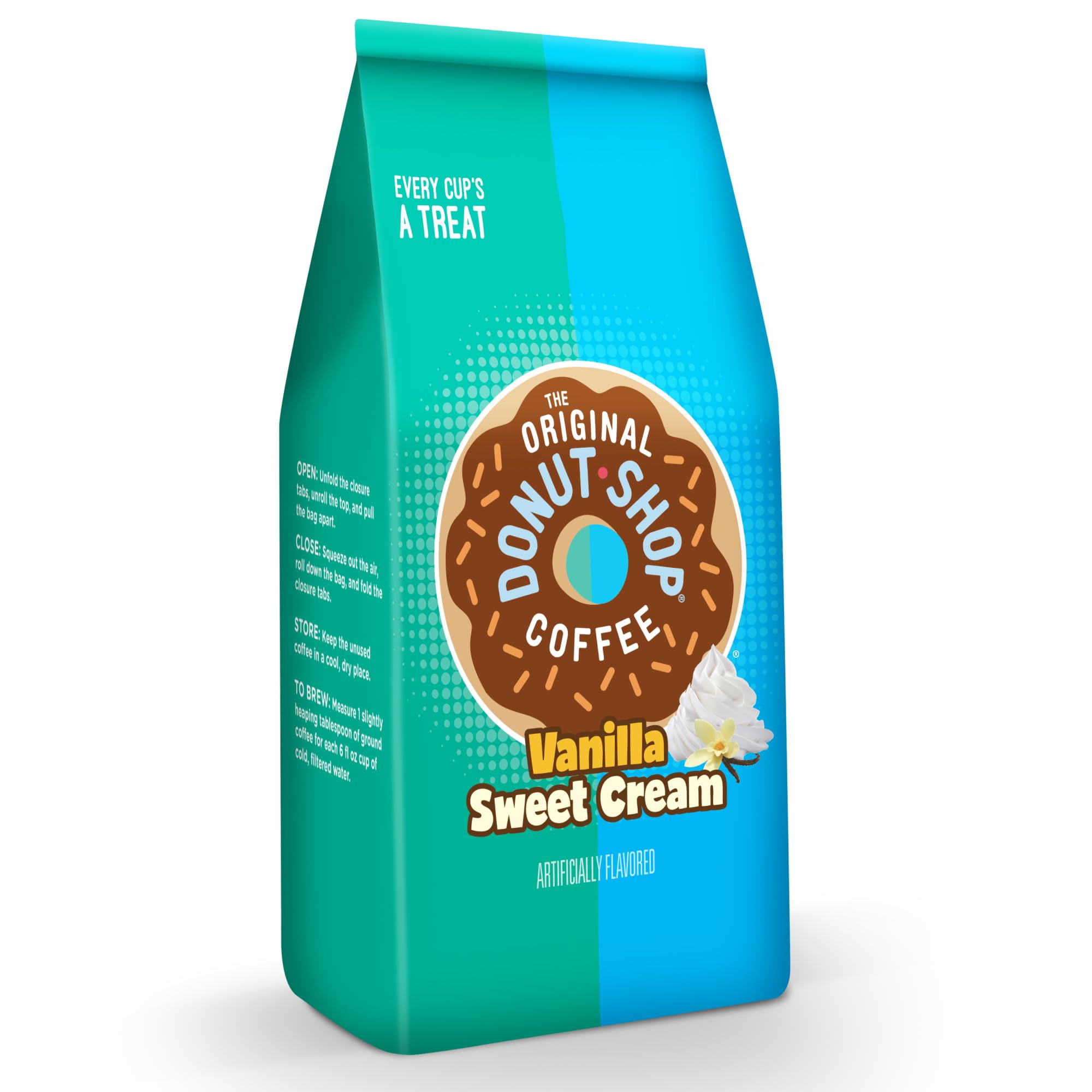 The Original Donut Shop Coffee Vanilla Sweet Cream Medium Roast Flavored Ground Coffee 12 oz Bag — view 7
