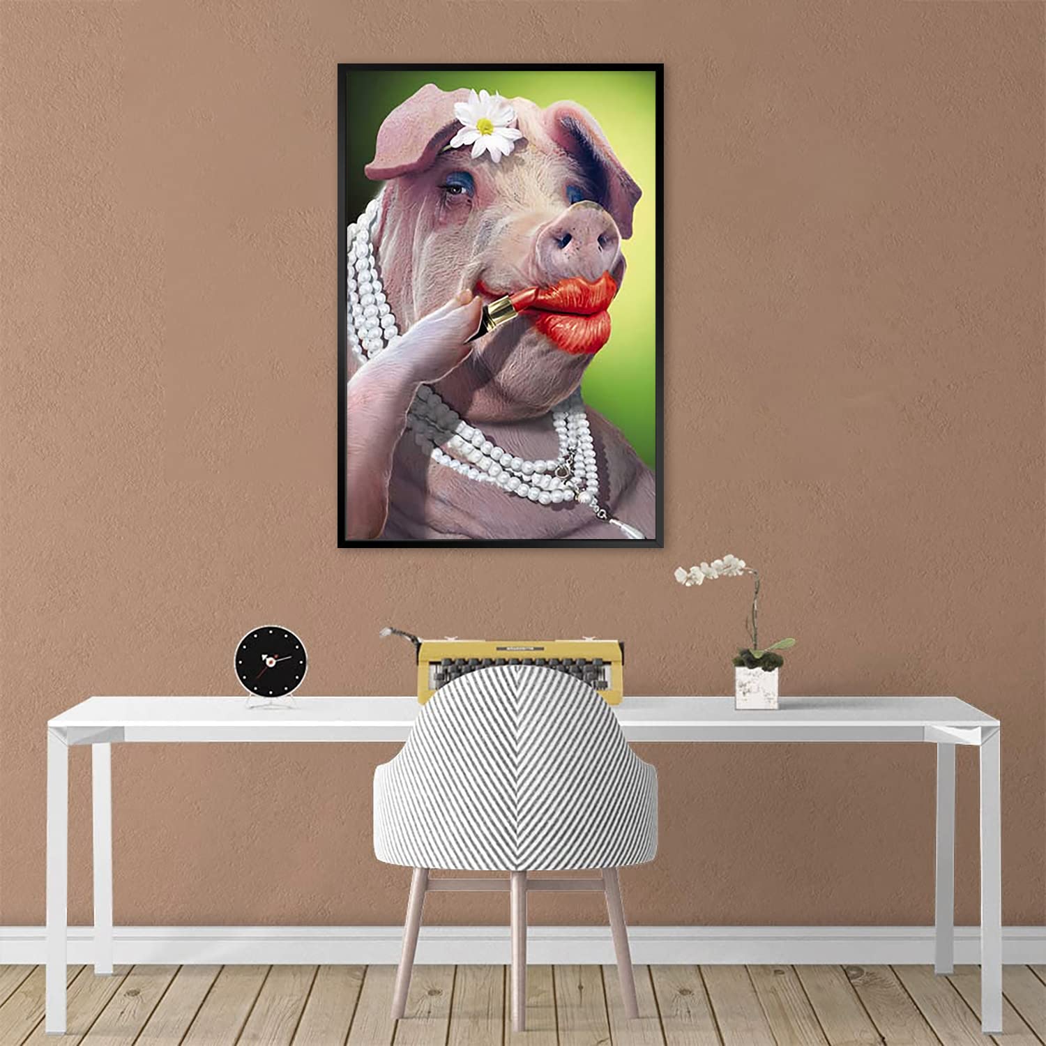 Amazon.co.jp: キャンバスプリント ウォールアート おもしろい豚