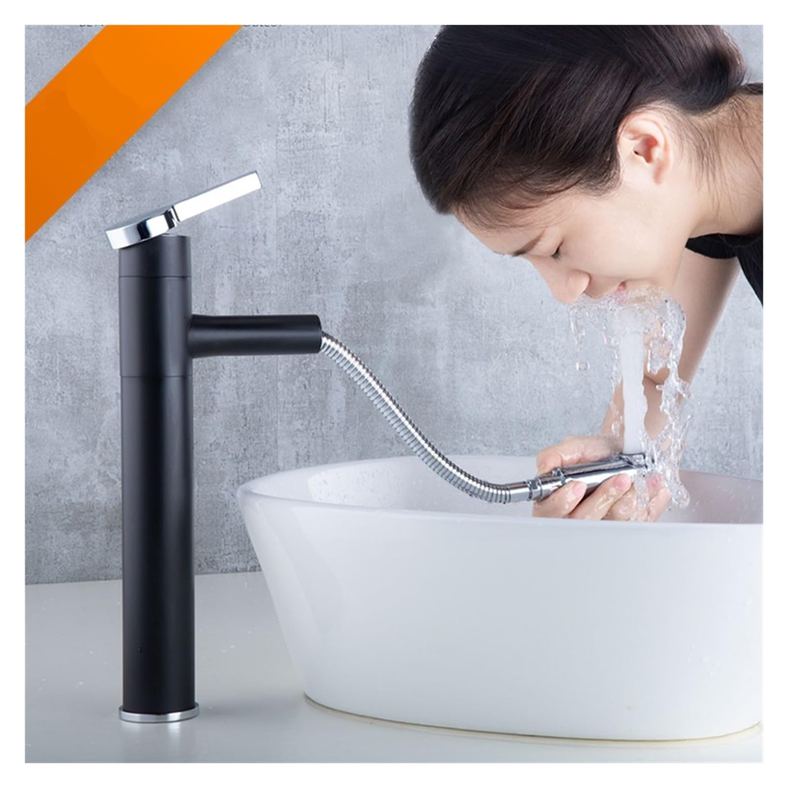 Baterie łazienkowe Bateria umywalkowa wyciągana Bateria zlewozmywakowa Baterie umywalkowe 360°(White Chrome Faucet)