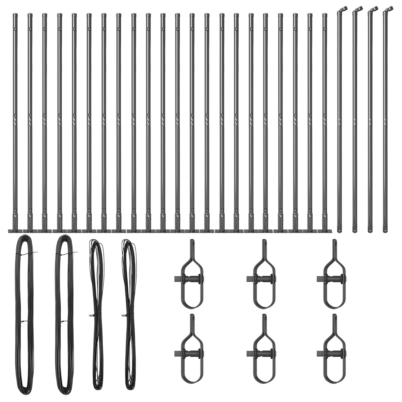 Juego de 52 postes para valla de hormigón gris, 3,2 x 3,2 x 68,5 cm, ideales para vallas al aire libre, resistentes a la intemperie y de larga duración, perfectos para jardín y límites de propiedad