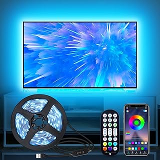 LED Lights for TV Led Backlight, 9.8ft RGB Led Strip Lights for TV Lights Behind, USB TV Led Lights Strip for 32-43in TV, Bluetooth APP Remote Control Music Sync TV Backlight for Gaming Room