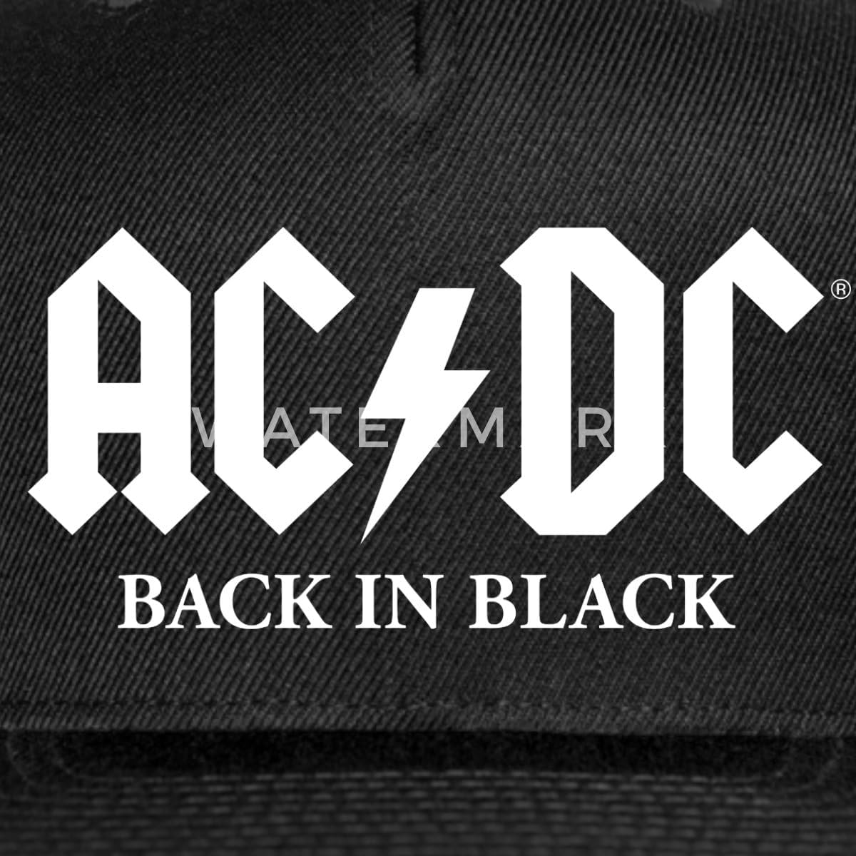 Spreadshirt AC/DC Back in Black Album White Logo Snapback Cap