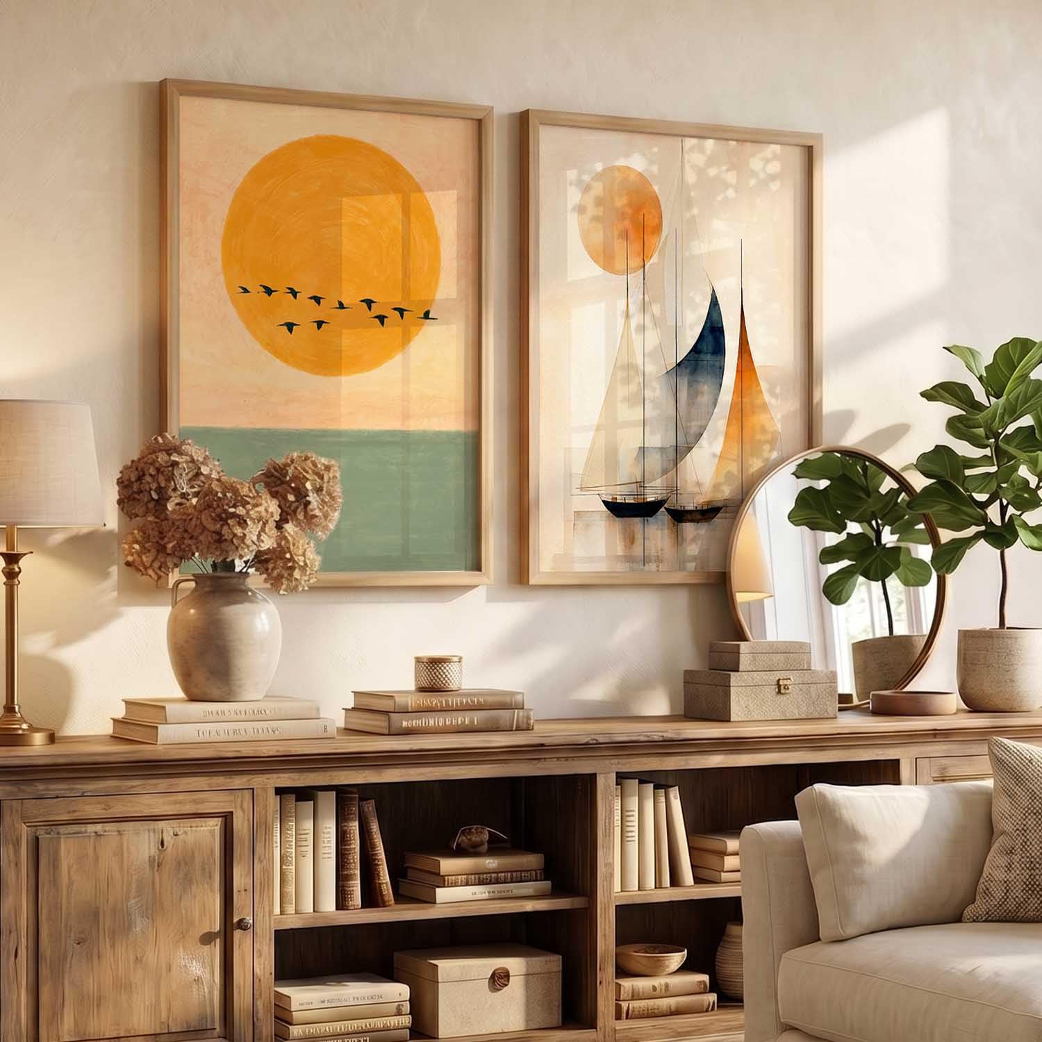 Modern Art Prints - Frame Set for Living Room -4 Modern Art Prints - Frame Set for Living Room -4