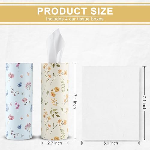 Miniatura 2 de JUSTTOP Soporte para pañuelos de automóvil, portavasos Kleenex de viaje para automóvil con 4 pañuelos faciales, práctica bolsa de pañuelos,