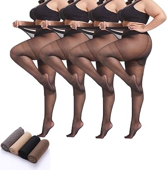 Glammere - Pearlescent Universal Stretch Anti-Scratch Pantyhose Plus Size, Flexible Magic Stockings