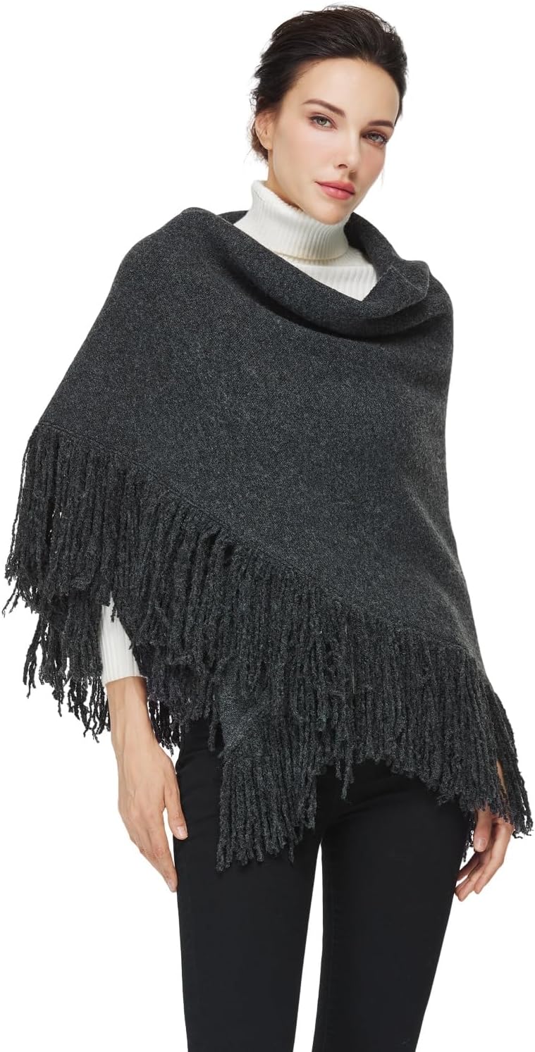 Womens Wool Scarf with Tassel Pashmina Shawls and Wraps for Evening Dress Warm Blanket for Daily Travel