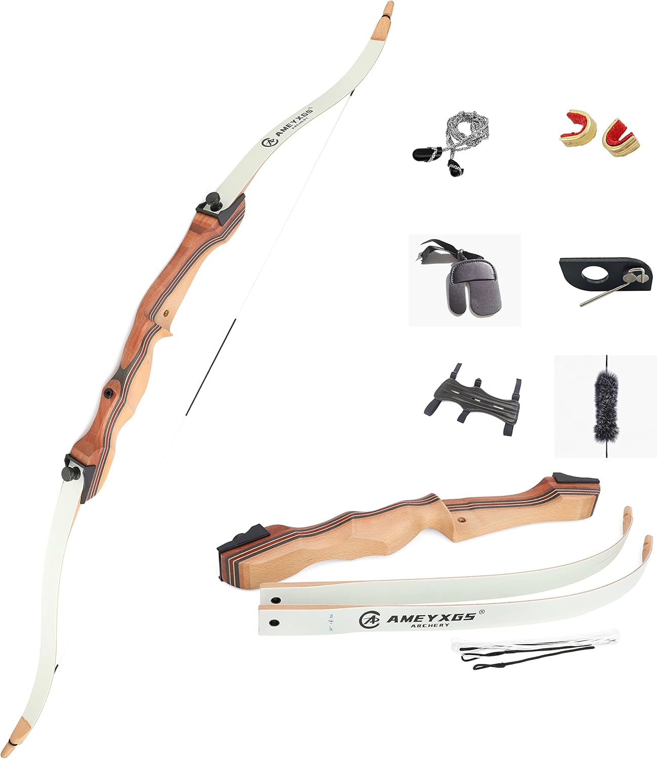 48/54 Inch Archery Takedown Recurve Bow and Arrow Set 10-20Lbs Right Hand Wood Bow for Women Beginner Outdoor Training Game
