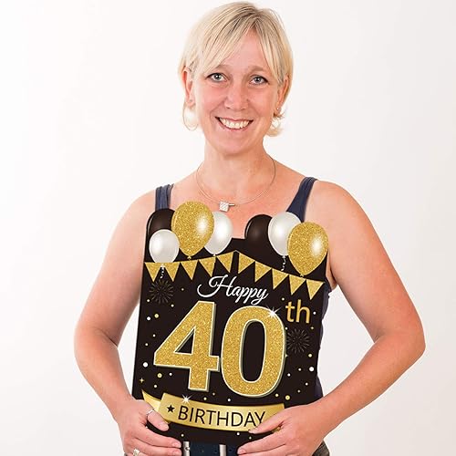 Miniatura 4 de Letrero grande para fiesta de cumpleaños número 40 con estacas y decoraciones de césped al aire libre