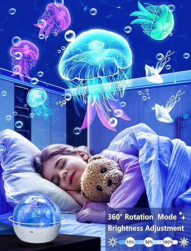 Miniatura 3 de Proyector de luz nocturna para niños + 21 juegos de películas, proyector de luz nocturna para dormitorio de niños, techo, proyector de galaxia de