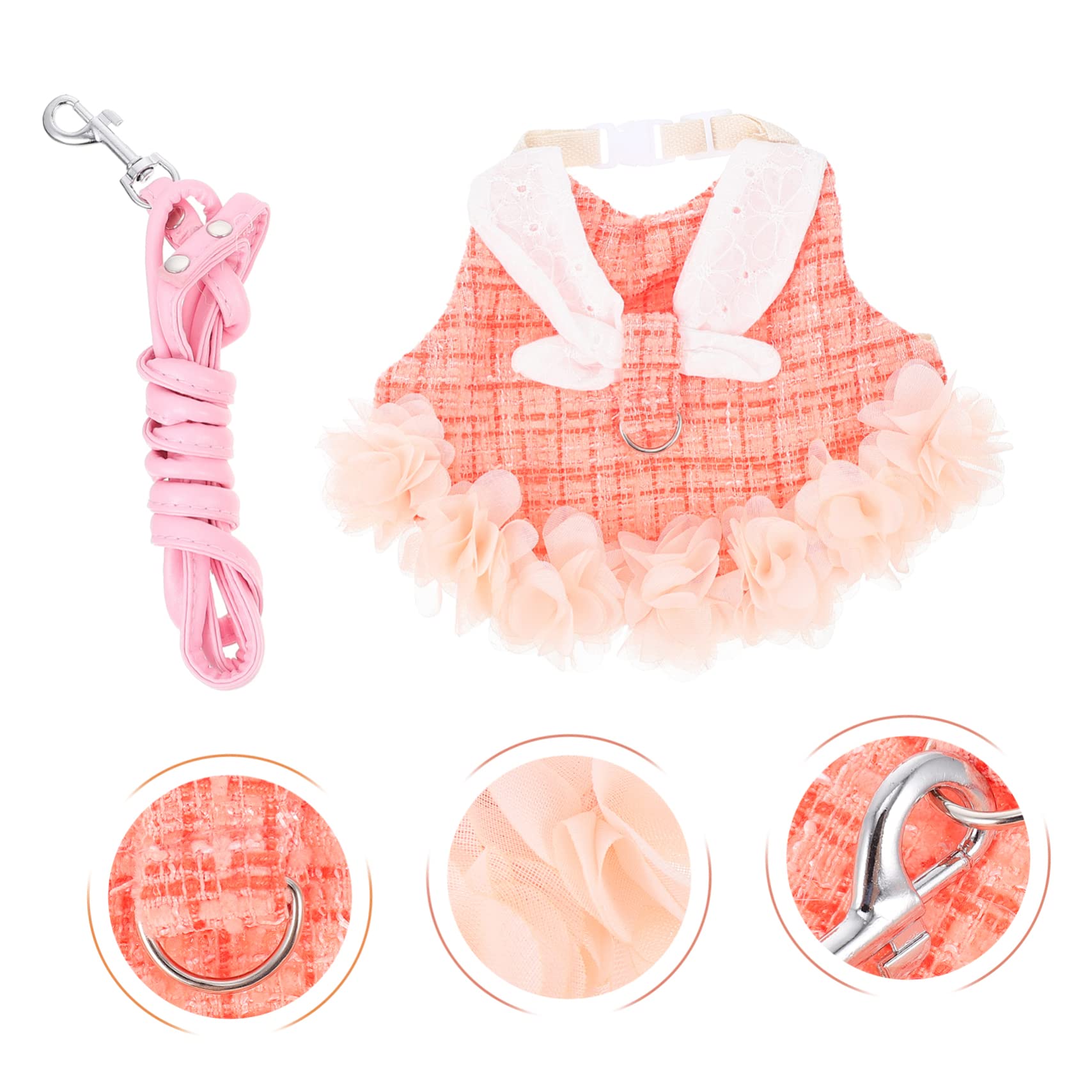 BESPORTBLE 3sätze Dekoratives Bunny Geschirrset Mit Leine Für Haustiere Trendiges Outfit Für Kaninchen Für Feiertage Und Aus Atmungsaktivem Material