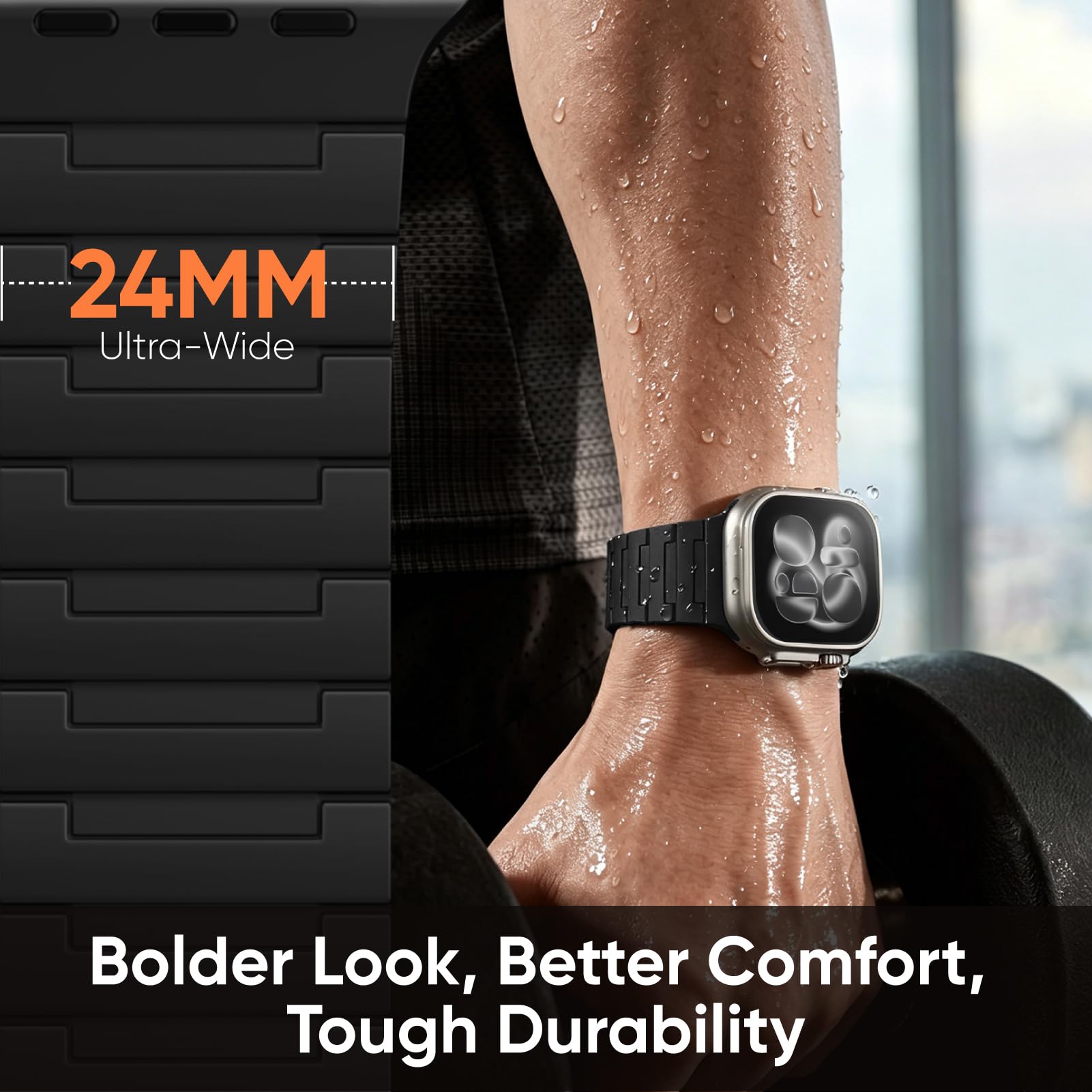 Butifacion Compatible avec les bracelets magnétiques Apple Watch 49 mm, 46 mm, 45 mm, 44 mm, 42 mm, pour homme et femme, bracelet de rechange réglable en silicone magnétique pour iWatch Series 11/10/9